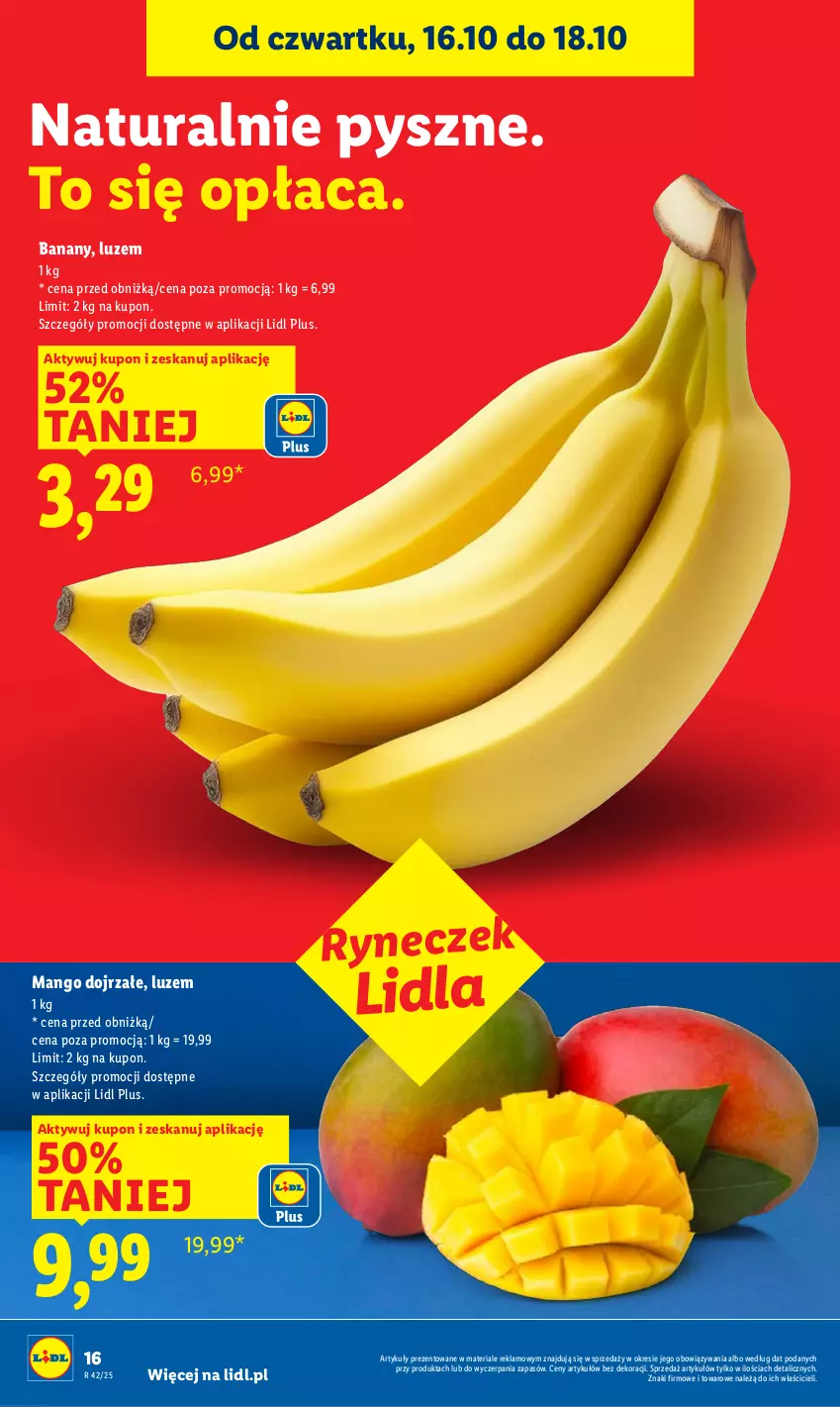Gazetka promocyjna Lidl - GAZETKA - ważna 16.10 do 18.10.2025 - strona 20 - produkty: Banany, Mango
