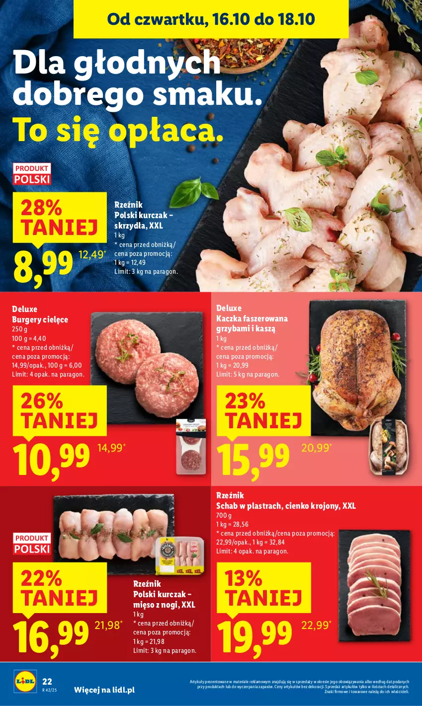 Gazetka promocyjna Lidl - GAZETKA - ważna 16.10 do 18.10.2025 - strona 26 - produkty: Burger, Fa, Kaczka, Kaczka faszerowana, Kurczak, Mięso