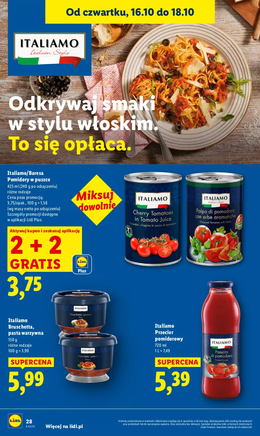 Gazetka promocyjna Lidl - GAZETKA - ważna 16.10 do 18.10.2025 - strona 32 - produkty: Gra, Pasta warzywna, Pomidory