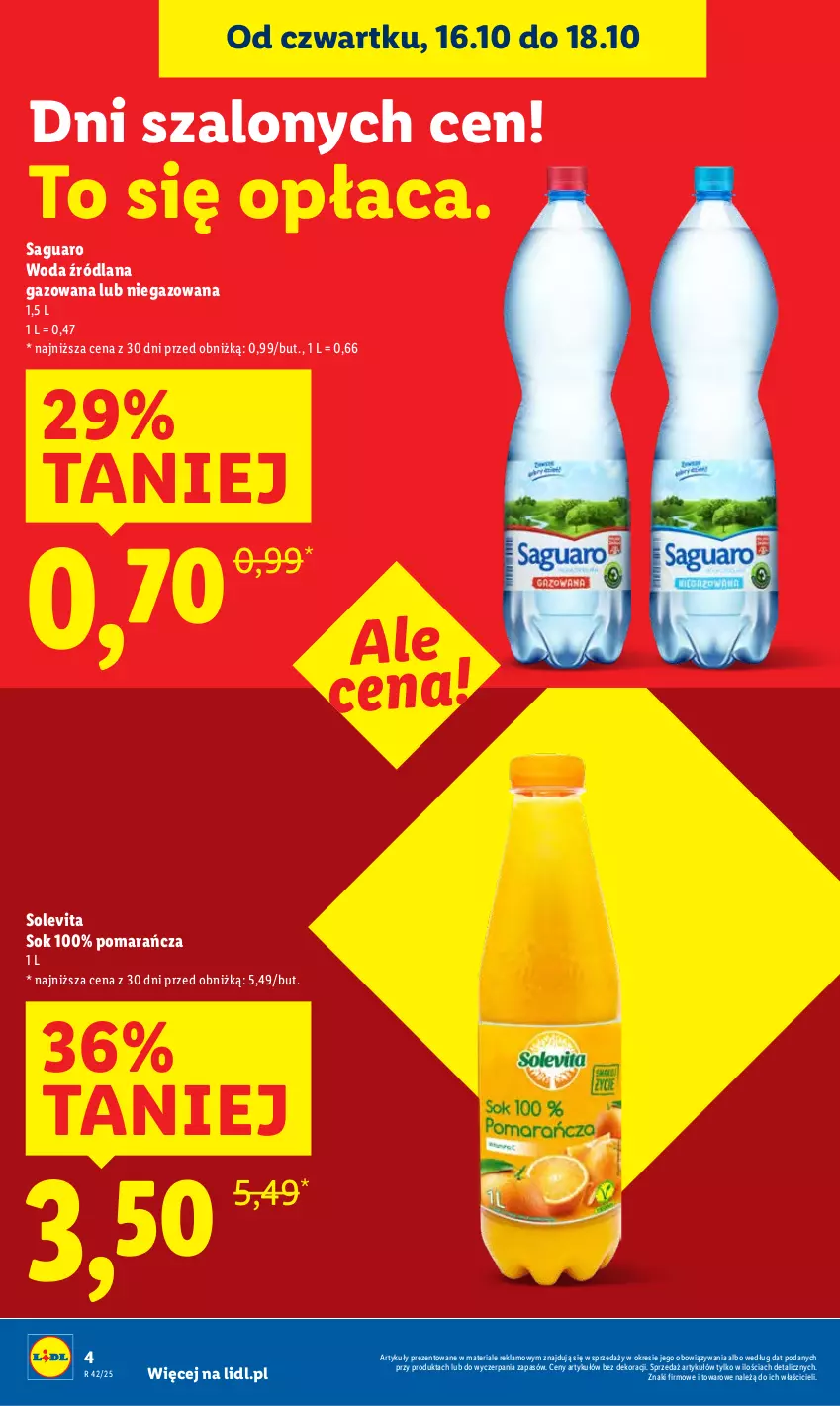 Gazetka promocyjna Lidl - GAZETKA - ważna 16.10 do 18.10.2025 - strona 4 - produkty: LANA, Sok, Szal, Woda