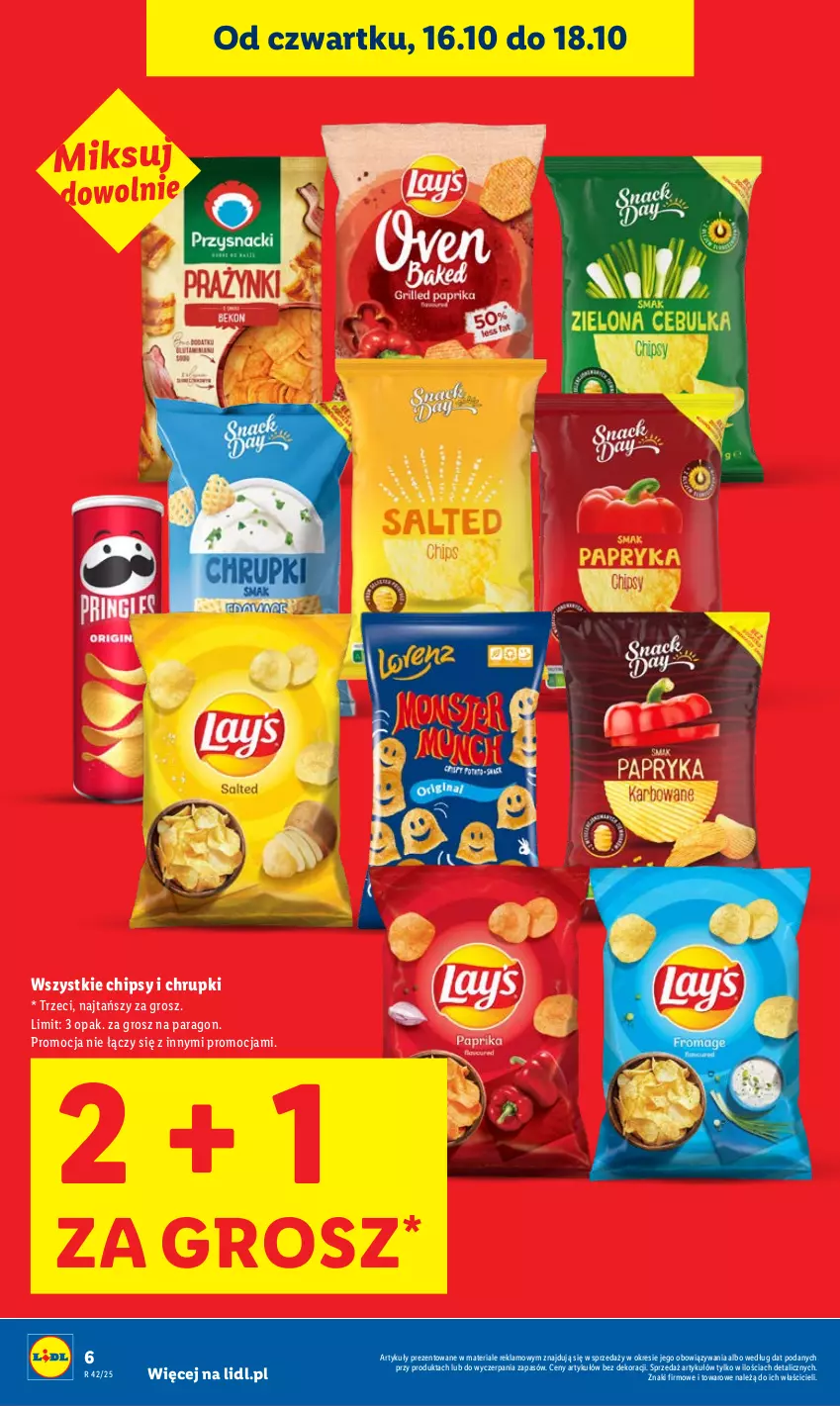 Gazetka promocyjna Lidl - GAZETKA - ważna 16.10 do 18.10.2025 - strona 6 - produkty: Chipsy, Chrupki
