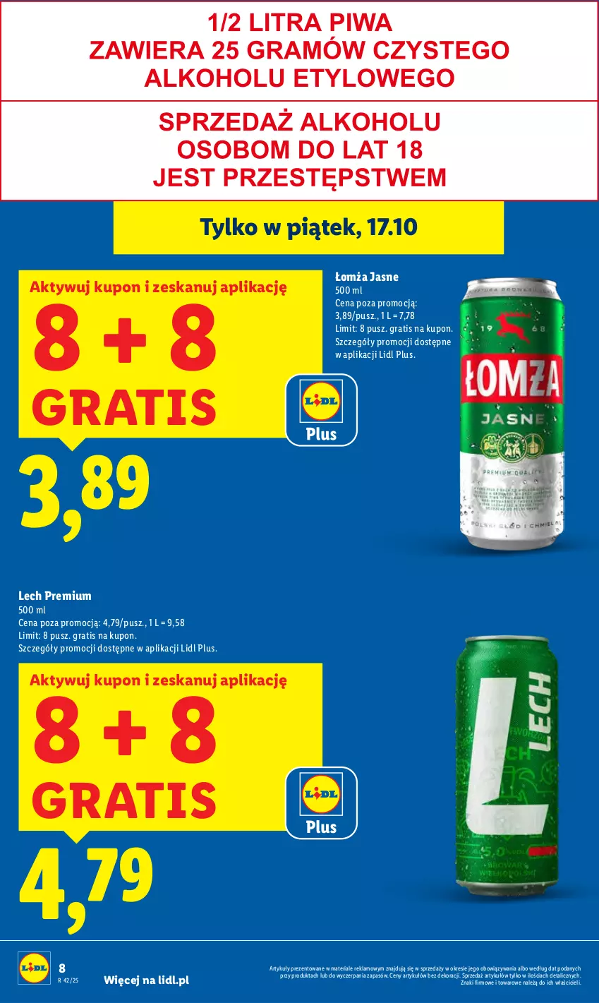 Gazetka promocyjna Lidl - GAZETKA - ważna 16.10 do 18.10.2025 - strona 8 - produkty: Gra, Lech Premium