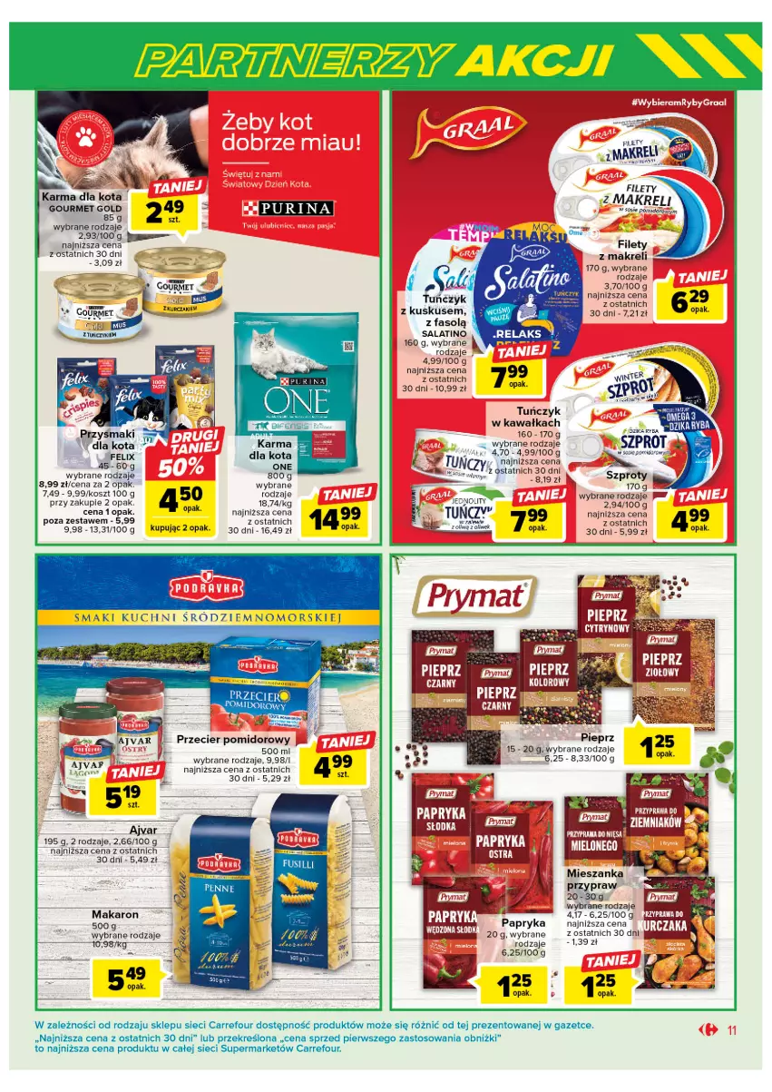 Gazetka promocyjna Carrefour - Gazetka Marki znane i lubiane - ważna 07.02 do 25.02.2023 - strona 11 - produkty: Fa, Felix, Gourmet Gold, Kawa, Kosz, Kuskus, LG, Makaron, Papryka, Przysmaki, Pur, Purina, Ryba, Tuńczyk