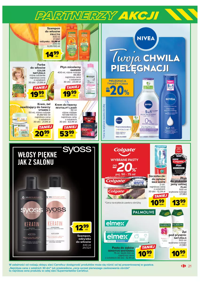 Gazetka promocyjna Carrefour - Gazetka Marki znane i lubiane - ważna 07.02 do 25.02.2023 - strona 21 - produkty: Colgate, Fa, Fructis, Garnier, Krem do twarzy, LG, Mars, Odżywka, Pasta do zębów, Płyn micelarny, Ser, Szampon, Taca