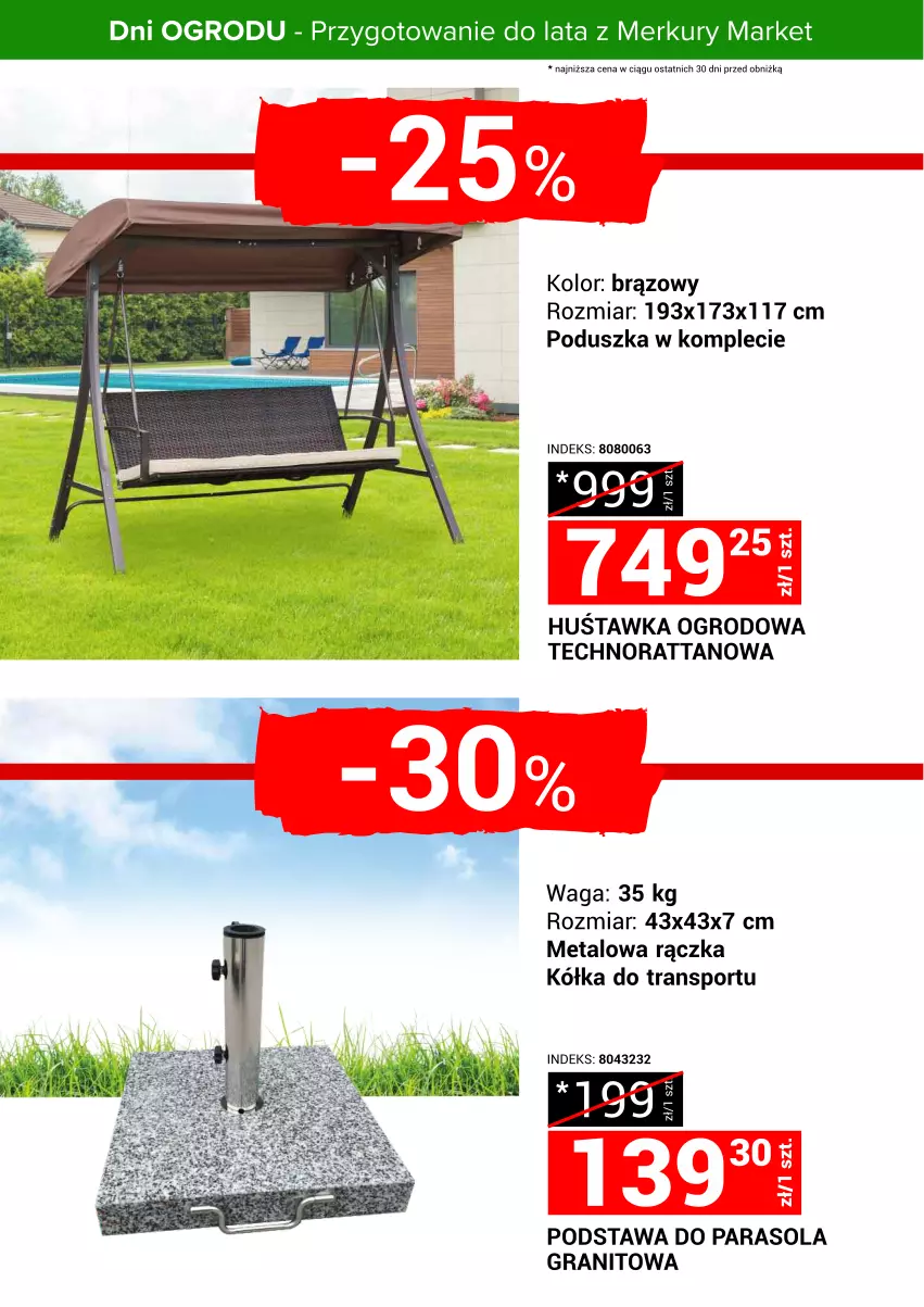 Gazetka promocyjna Merkury Market - Przygotowanie do lata z Merkury Market - ważna 17.05 do 25.05.2025 - strona 12 - produkty: Gra, Huśtawka, Parasol, Poduszka, Por, Sport, Tran, Waga