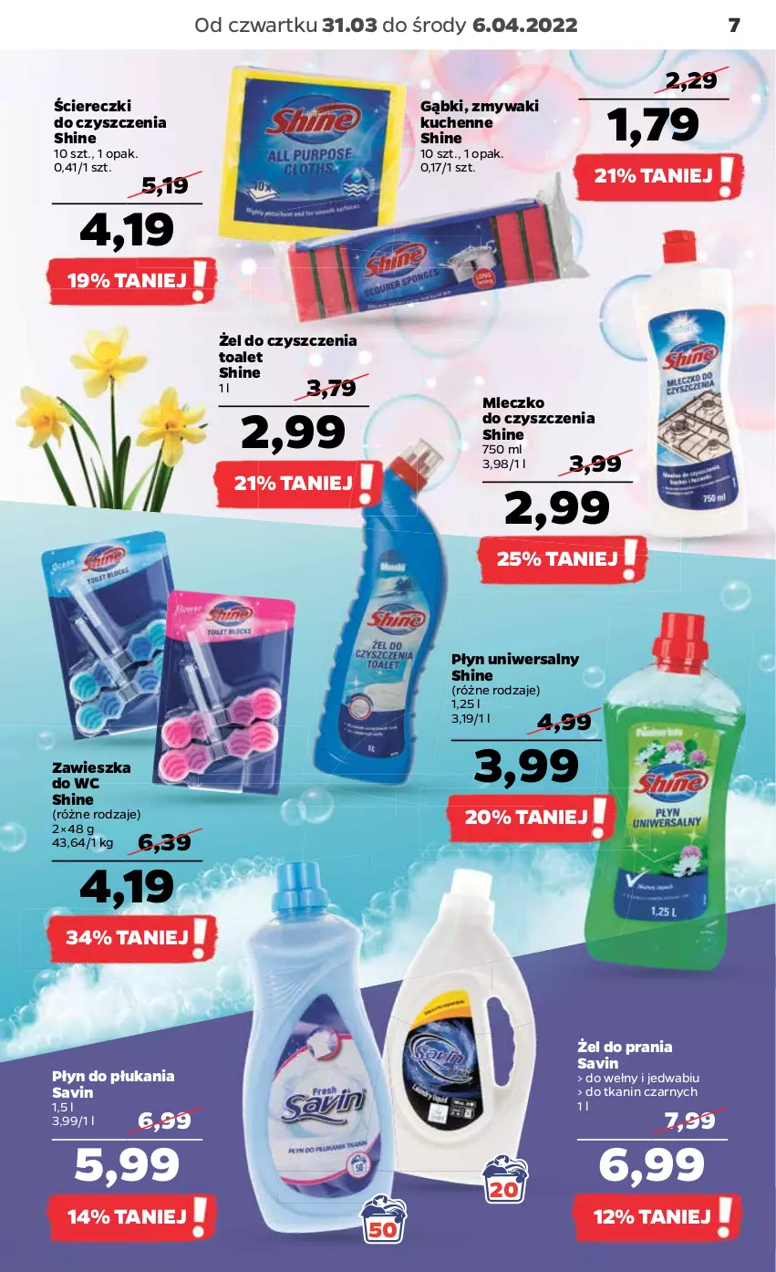 Gazetka promocyjna Netto - Gazetka spożywcza 31.03-6.04 - ważna 31.03 do 06.04.2022 - strona 7 - produkty: Mleczko, Płyn do płukania, Zawieszka do wc, Zmywaki kuchenne