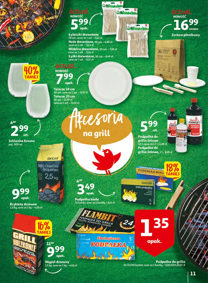 Gazetka promocyjna Auchan - Udane grillowanie jest w cenie Hipermarkety - ważna 19.05 do 28.05.2022 - strona 11 - produkty: Brykiety, Grill, Noż, Piec, Stek, Szklanka, Talerz