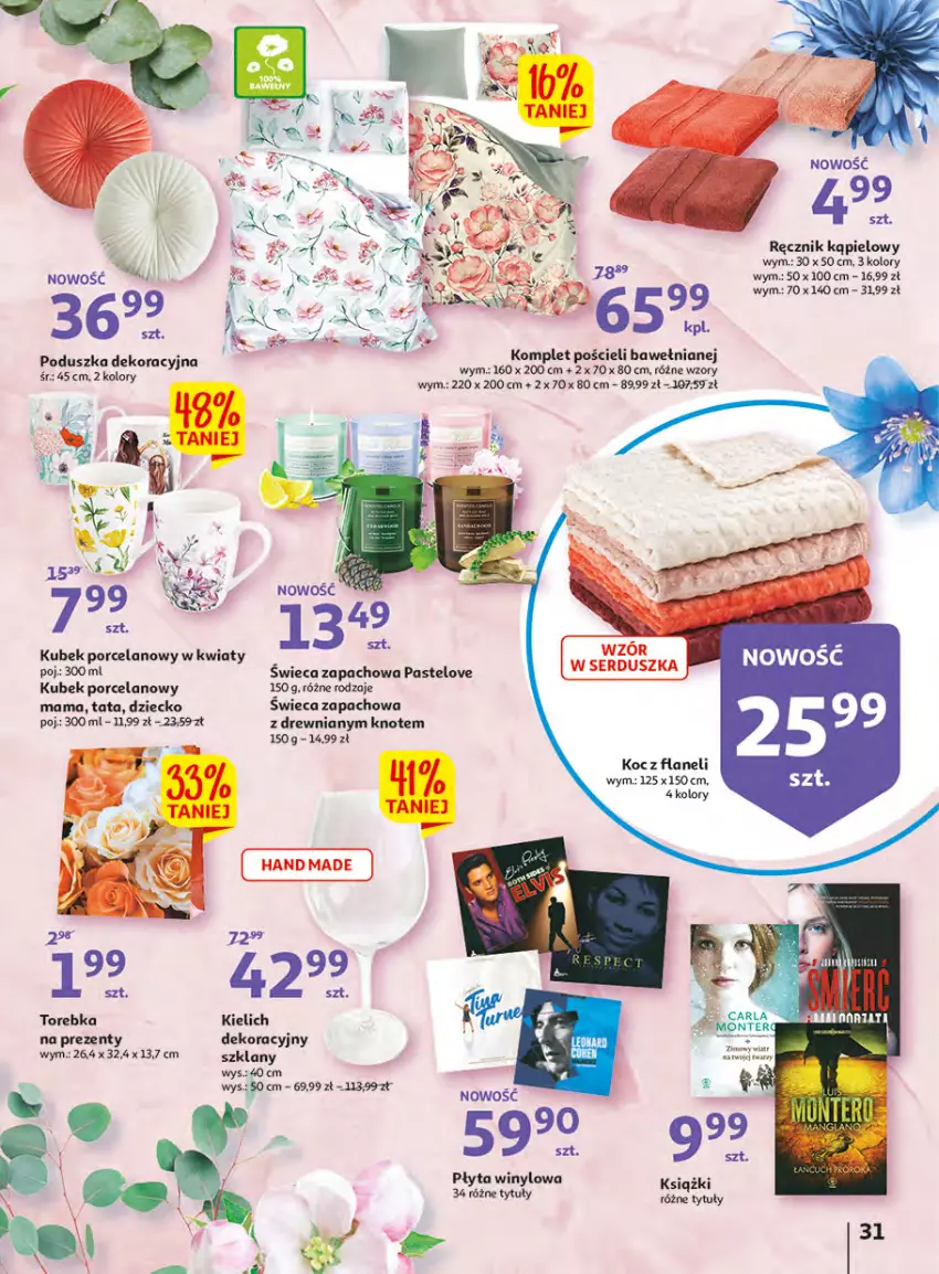 Gazetka promocyjna Auchan - Udane grillowanie jest w cenie Hipermarkety - ważna 19.05 do 28.05.2022 - strona 31 - produkty: Koc, Komplet pościeli, Kubek, Leon, Monte, Płyta, Poduszka, Poduszka dekoracyjna, Por, Pościel, Ręcznik, Ręcznik kąpielowy, Ser, Torebka