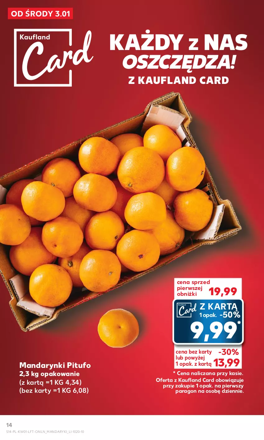 Gazetka promocyjna Kaufland - Gazetka tygodnia - ważna 03.01 do 10.01.2024 - strona 14 - produkty: Mandarynki