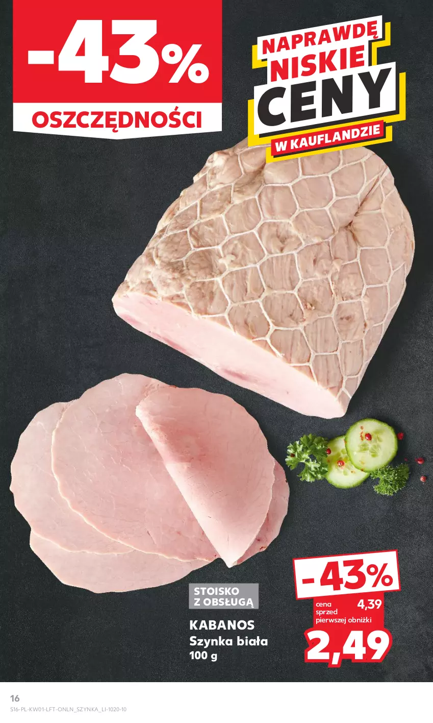 Gazetka promocyjna Kaufland - Gazetka tygodnia - ważna 03.01 do 10.01.2024 - strona 16 - produkty: Kabanos, Szynka, Szynka biała