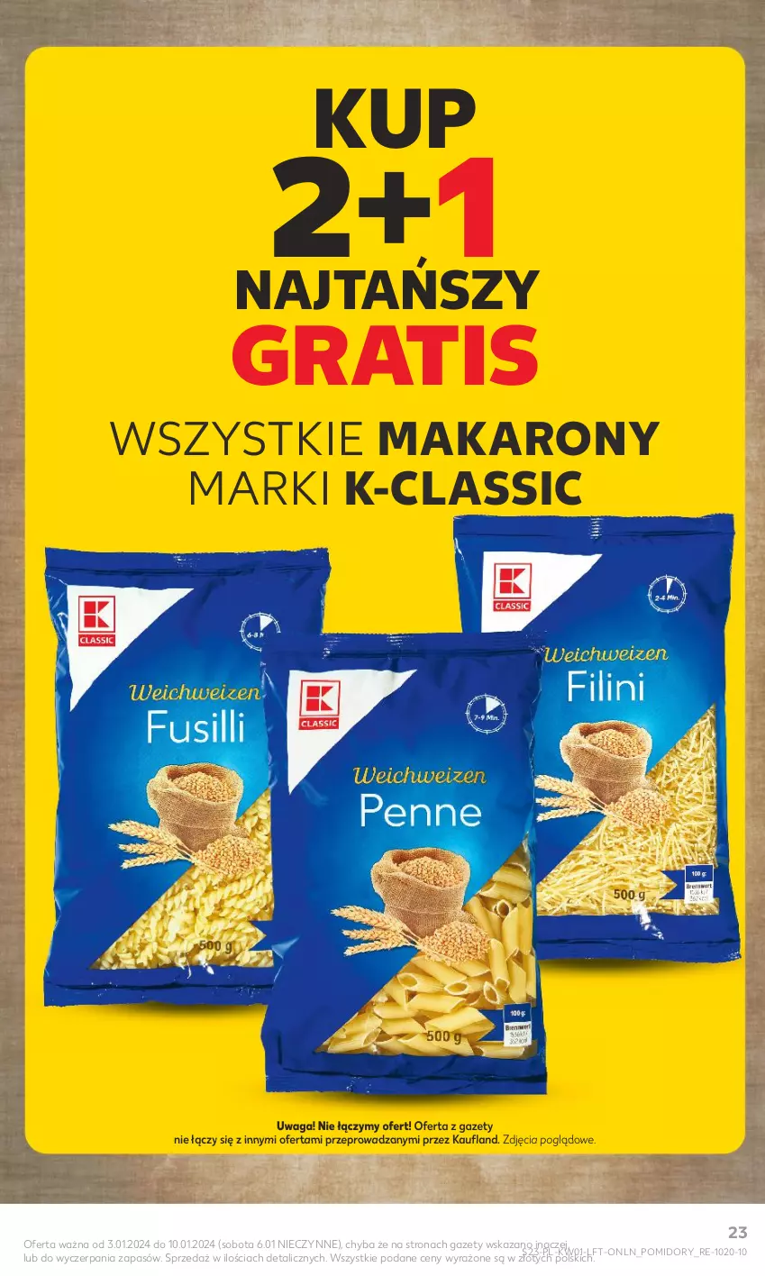 Gazetka promocyjna Kaufland - Gazetka tygodnia - ważna 03.01 do 10.01.2024 - strona 23 - produkty: Gra, Makaron, Pomidory, Waga