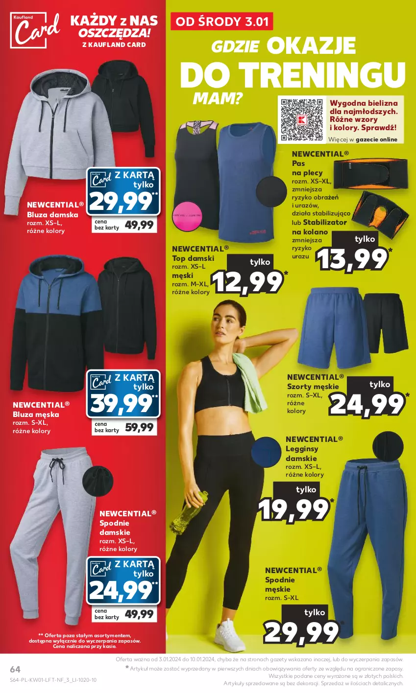 Gazetka promocyjna Kaufland - Gazetka tygodnia - ważna 03.01 do 10.01.2024 - strona 64 - produkty: Bielizna, Bluza, Gin, Gra, Legginsy, Spodnie, Szorty, Top