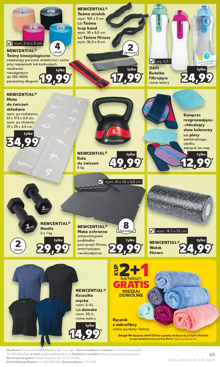 Gazetka promocyjna Kaufland - Gazetka tygodnia - ważna 03.01 do 10.01.2024 - strona 65 - produkty: Dres, Gra, Kosz, Koszulka, Mata ochronna, Podkład, Podkładka, Por, Ręcznik, Waga, Wałek