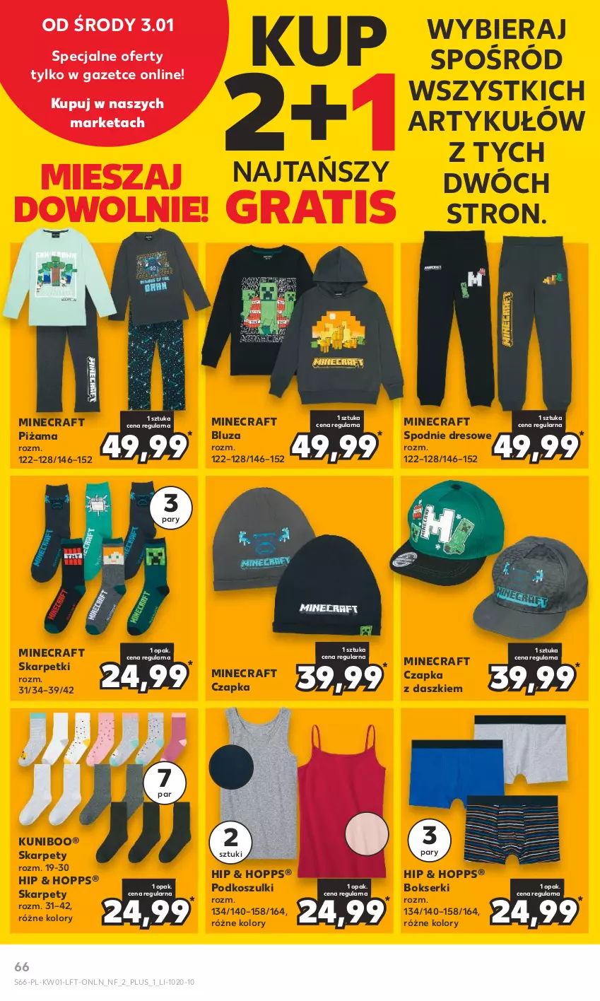 Gazetka promocyjna Kaufland - Gazetka tygodnia - ważna 03.01 do 10.01.2024 - strona 66 - produkty: Bluza, Bokserki, Czapka, Dres, Gra, Karp, Kosz, Minecraft, Piżama, Ser, Skarpetki, Spodnie, Spodnie dresowe