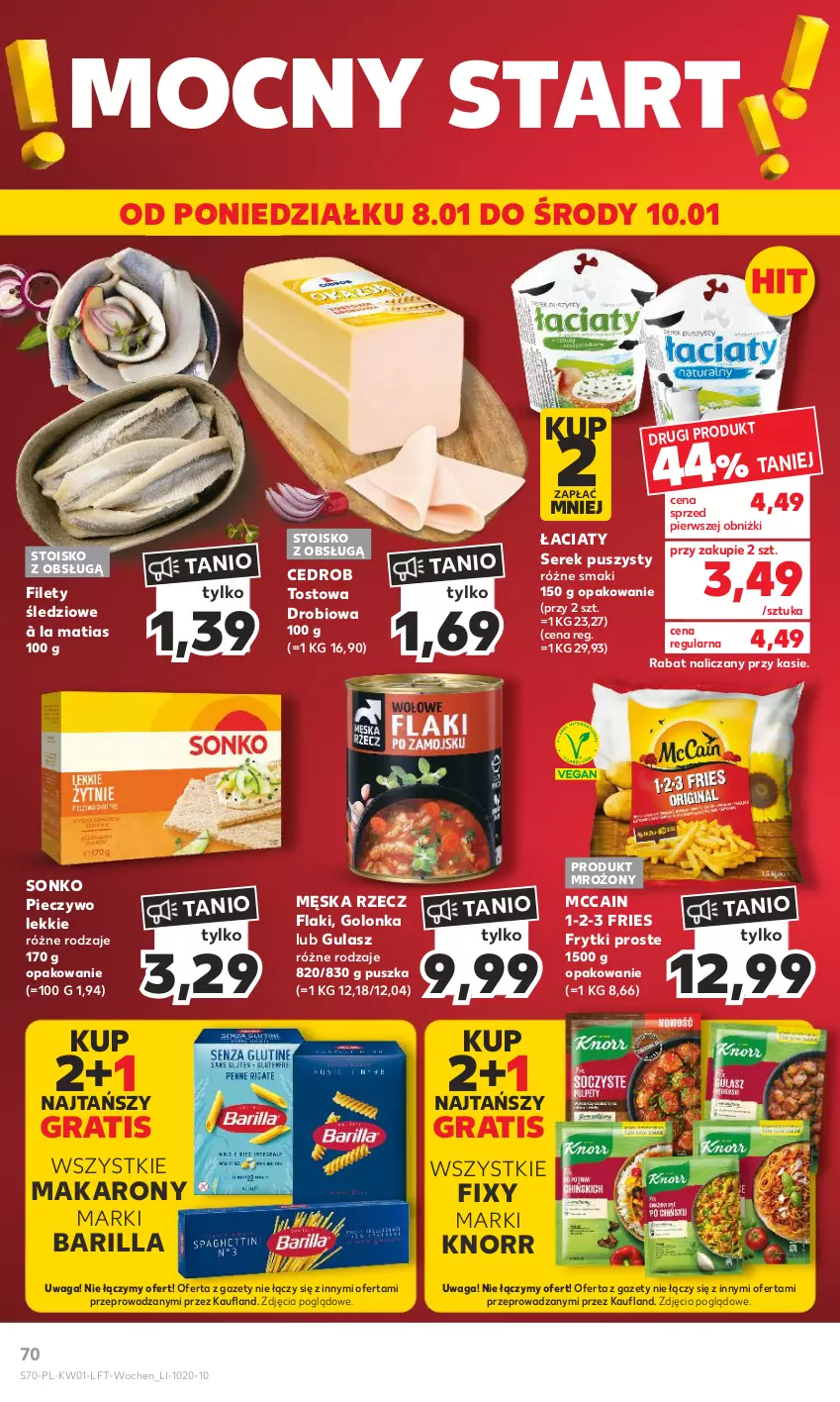 Gazetka promocyjna Kaufland - Gazetka tygodnia - ważna 03.01 do 10.01.2024 - strona 70 - produkty: Barilla, Flaki, Frytki, Gra, Knorr, Makaron, McCain, Piec, Pieczywo, Ser, Serek, Serek puszysty, Sonko, Waga