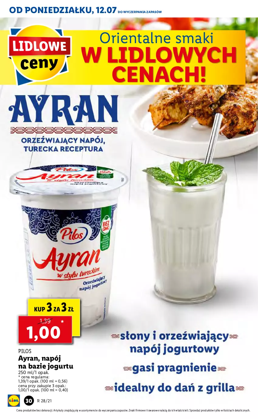 Gazetka promocyjna Lidl - GAZETKA - ważna 12.07 do 14.07.2021 - strona 30 - produkty: Jogurt, Napój, Pilos