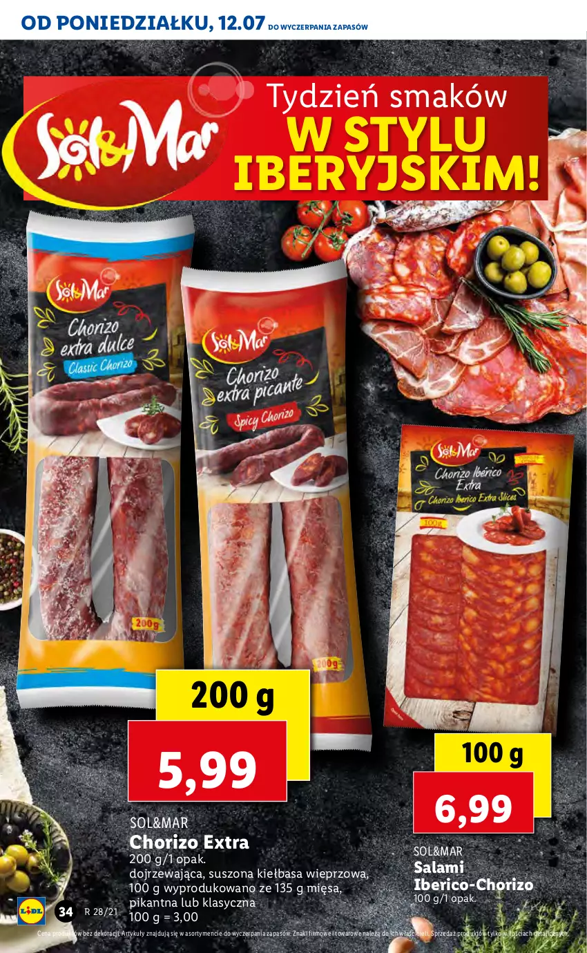 Gazetka promocyjna Lidl - GAZETKA - ważna 12.07 do 14.07.2021 - strona 34 - produkty: Kiełbasa, Salami