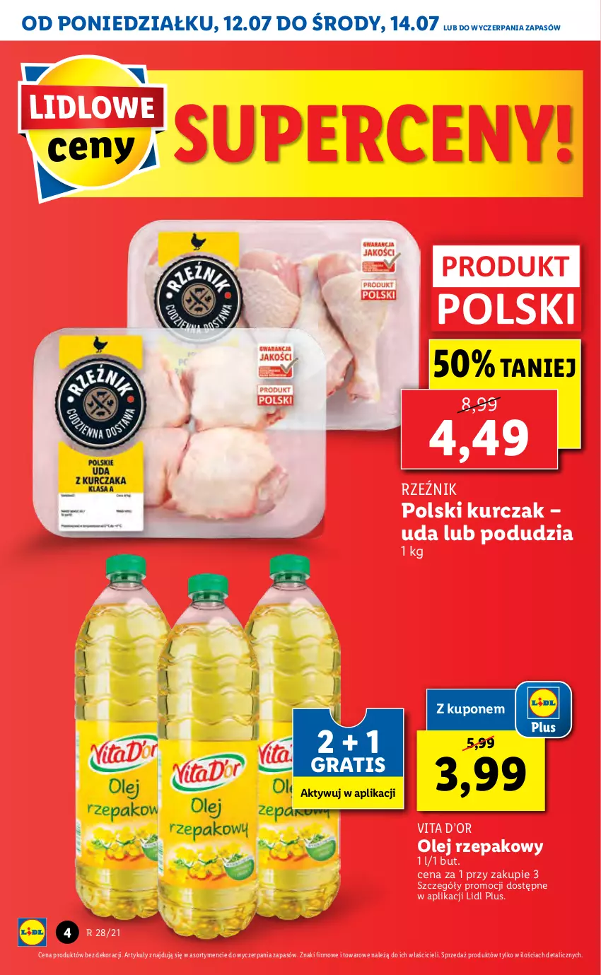 Gazetka promocyjna Lidl - GAZETKA - ważna 12.07 do 14.07.2021 - strona 4 - produkty: Gra, Kurczak, Olej