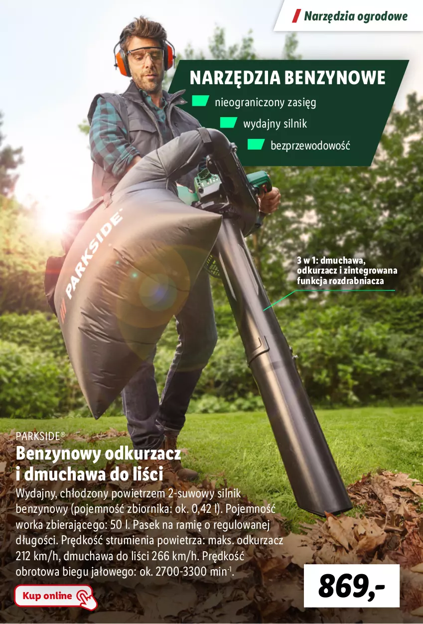 Gazetka promocyjna Lidl - KATALOG PARKSIDE - ważna 04.09 do 20.10.2023 - strona 39 - produkty: Dmuchawa do liści, Gra, Odkurzacz, Orka, Parkside, Pasek, Rozdrabniacz, Rum