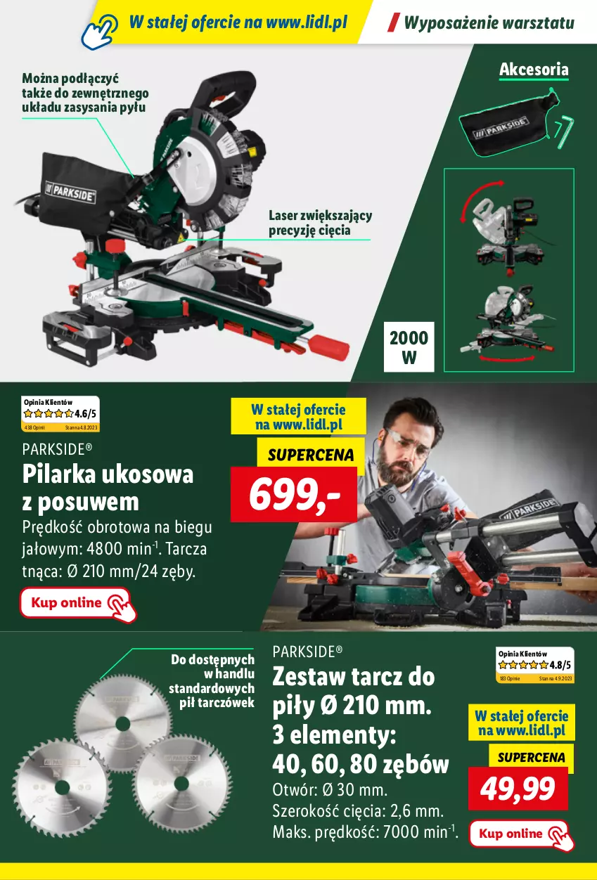 Gazetka promocyjna Lidl - KATALOG PARKSIDE - ważna 04.09 do 20.10.2023 - strona 7 - produkty: Parkside, Pilarka ukosowa, Ser, Tarcza tnąca