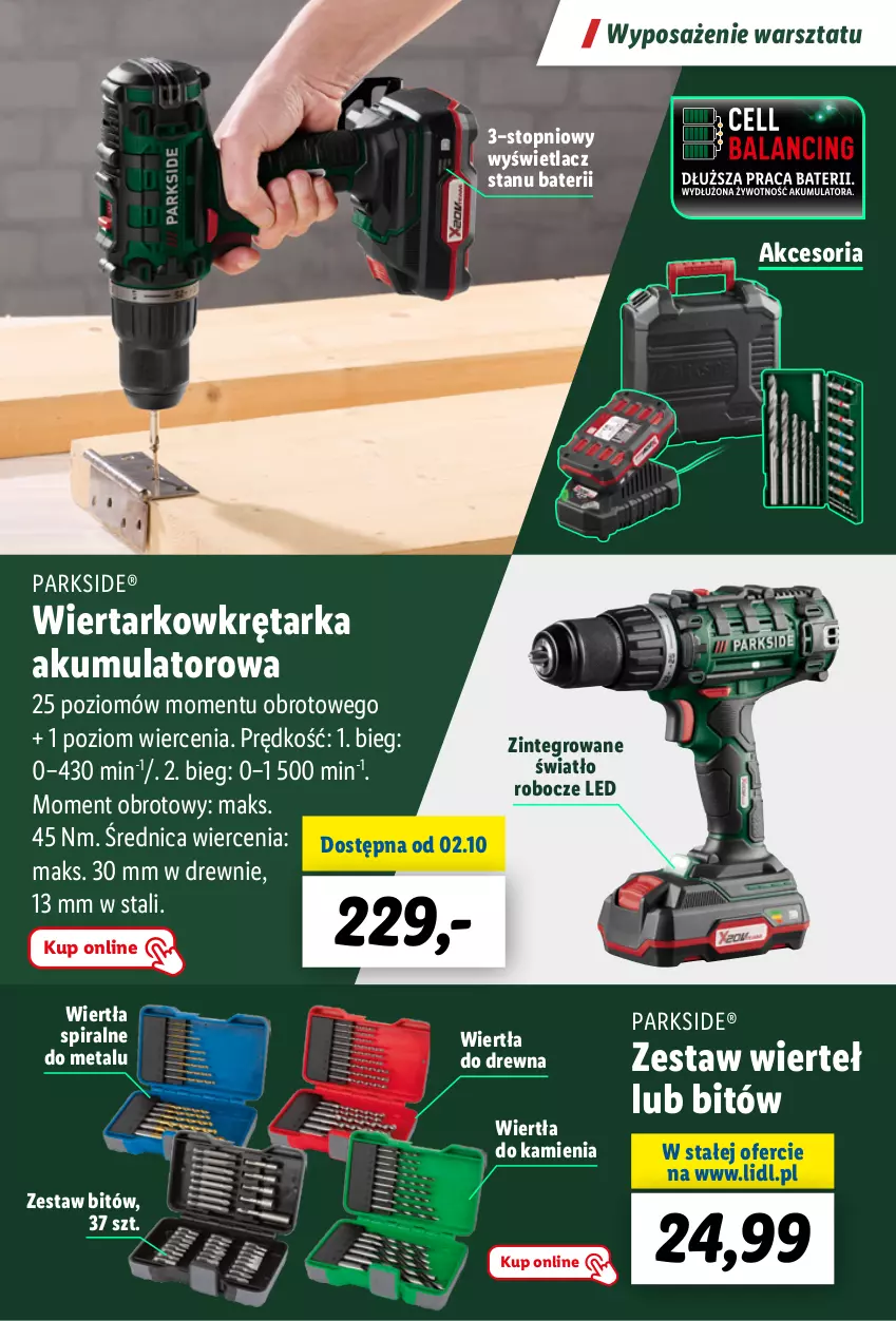 Gazetka promocyjna Lidl - KATALOG PARKSIDE - ważna 04.09 do 20.10.2023 - strona 9 - produkty: Akumulator, Parkside, Tarka, Top, Wiertarkowkrętarka, Wkręt, Wkrętarka, Zestaw wierteł