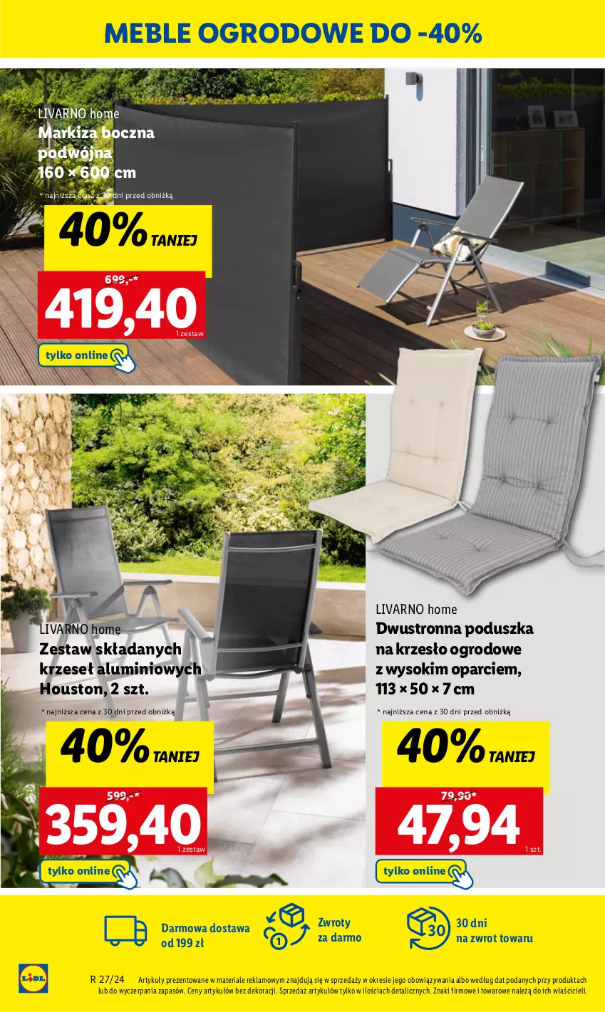 Gazetka promocyjna Lidl - GAZETKA - ważna 01.07 do 07.07.2024 - strona 18 - produkty: Ivar, Krzesło, Krzesło ogrodowe, Markiza, Meble, Poduszka, Sok