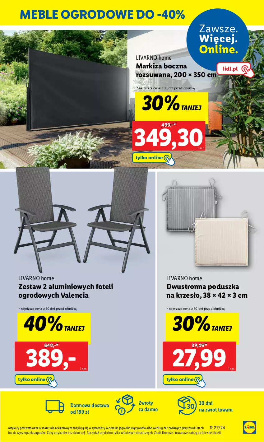 Gazetka promocyjna Lidl - GAZETKA - ważna 01.07 do 07.07.2024 - strona 19 - produkty: Fotel, Ivar, Krzesło, Markiza, Meble, Poduszka