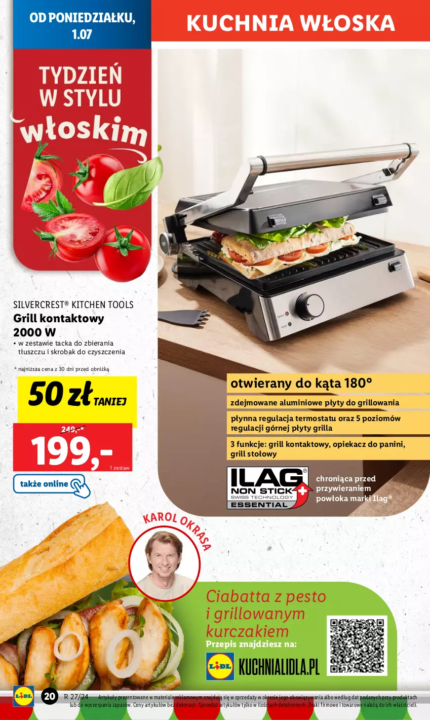 Gazetka promocyjna Lidl - GAZETKA - ważna 01.07 do 07.07.2024 - strona 24 - produkty: Ciabatta, Grill, Grill kontaktowy, Kuchnia, Kurczak, Pesto, Silvercrest, Termos