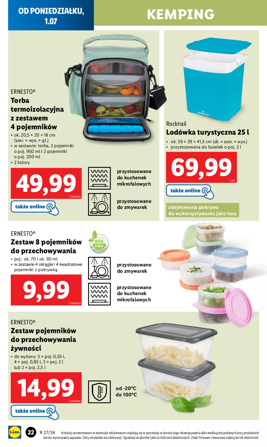 Gazetka promocyjna Lidl - GAZETKA - ważna 01.07 do 07.07.2024 - strona 26 - produkty: Fa, Lodówka, Pojemnik, Pokrywa, Taca, Torba