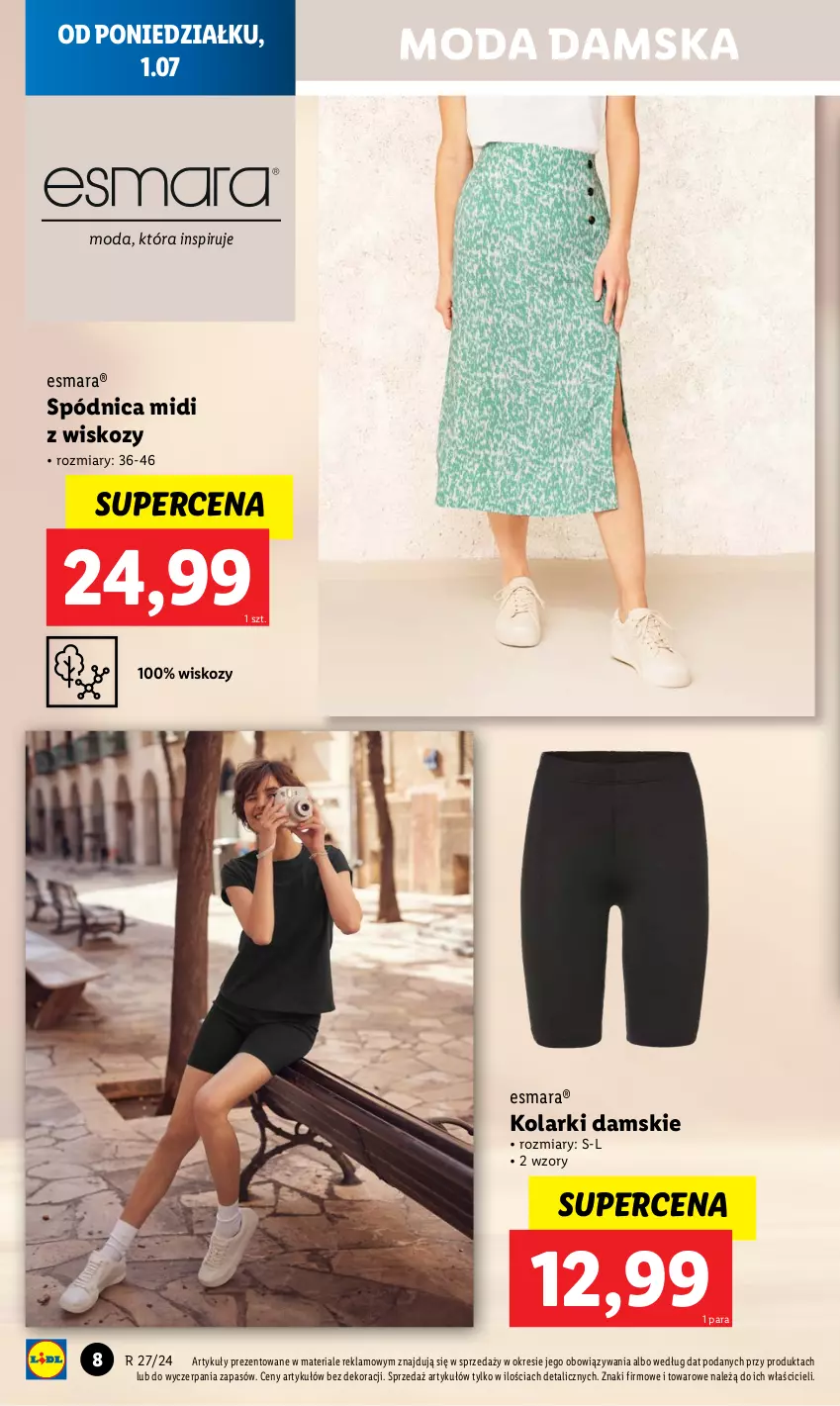 Gazetka promocyjna Lidl - GAZETKA - ważna 01.07 do 07.07.2024 - strona 8 - produkty: Moda, Spódnica