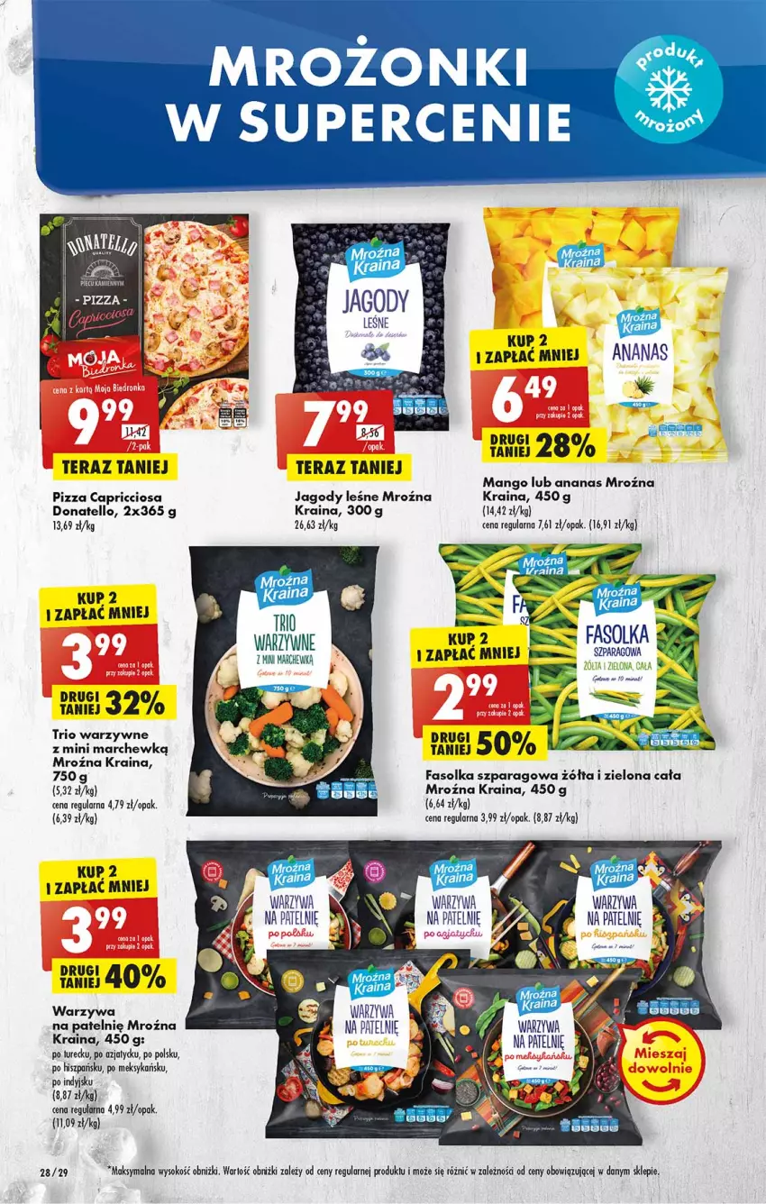 Gazetka promocyjna Biedronka - W tym tygodniu PN - ważna 25.04 do 02.05.2022 - strona 28 - produkty: Ananas, Fa, Jagody, Mango, Piec, Pizza, Sok, Tera, Warzywa