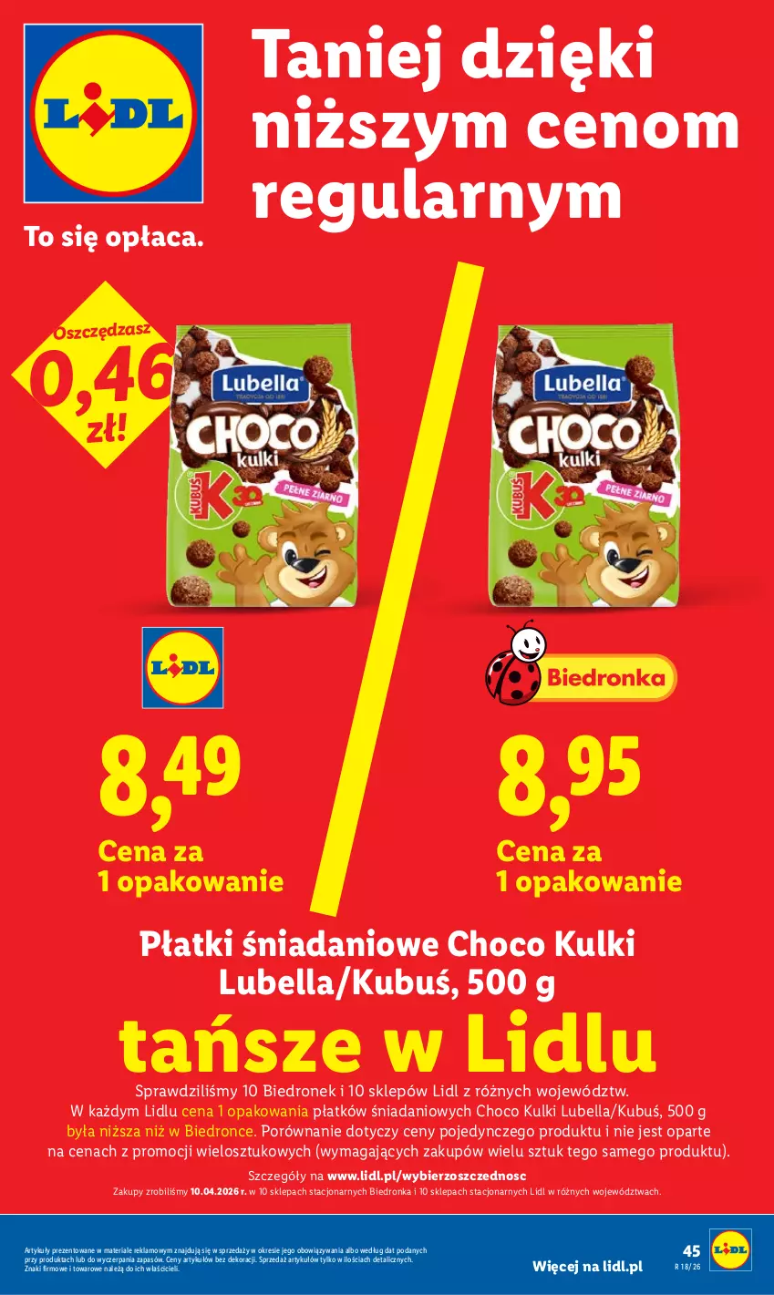 Gazetka promocyjna Lidl - Gazetka ważna od 29.04 do 2.05 - ważna 29.04 do 02.05.2026 - strona 45 - produkty: Bell, Bella, Danio, Dron, Kubuś, Lubella, Por