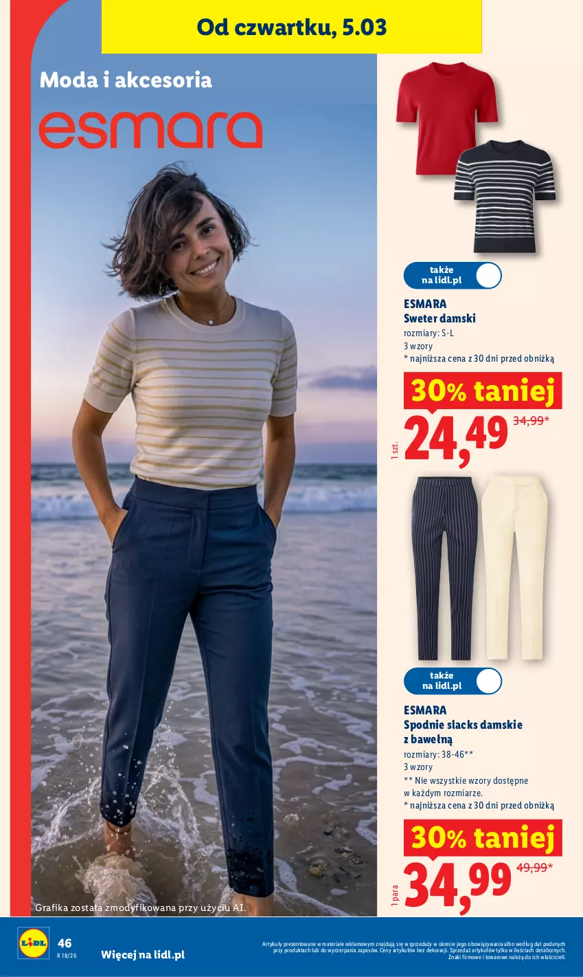 Gazetka promocyjna Lidl - Gazetka ważna od 29.04 do 2.05 - ważna 29.04 do 02.05.2026 - strona 46 - produkty: Gra, Grafika, Lack, Moda, Spodnie, Sweter