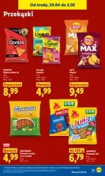 Gazetka promocyjna Lidl - Gazetka ważna od 29.04 do 2.05 - Gazetka - ważna od 02.05 do 02.05.2026 - strona 85 - produkty: Ser, Lajkonik, Beskidzki, Chipsy, Tortilla, Chrupki, Lay’s, Beskidzkie paluszki