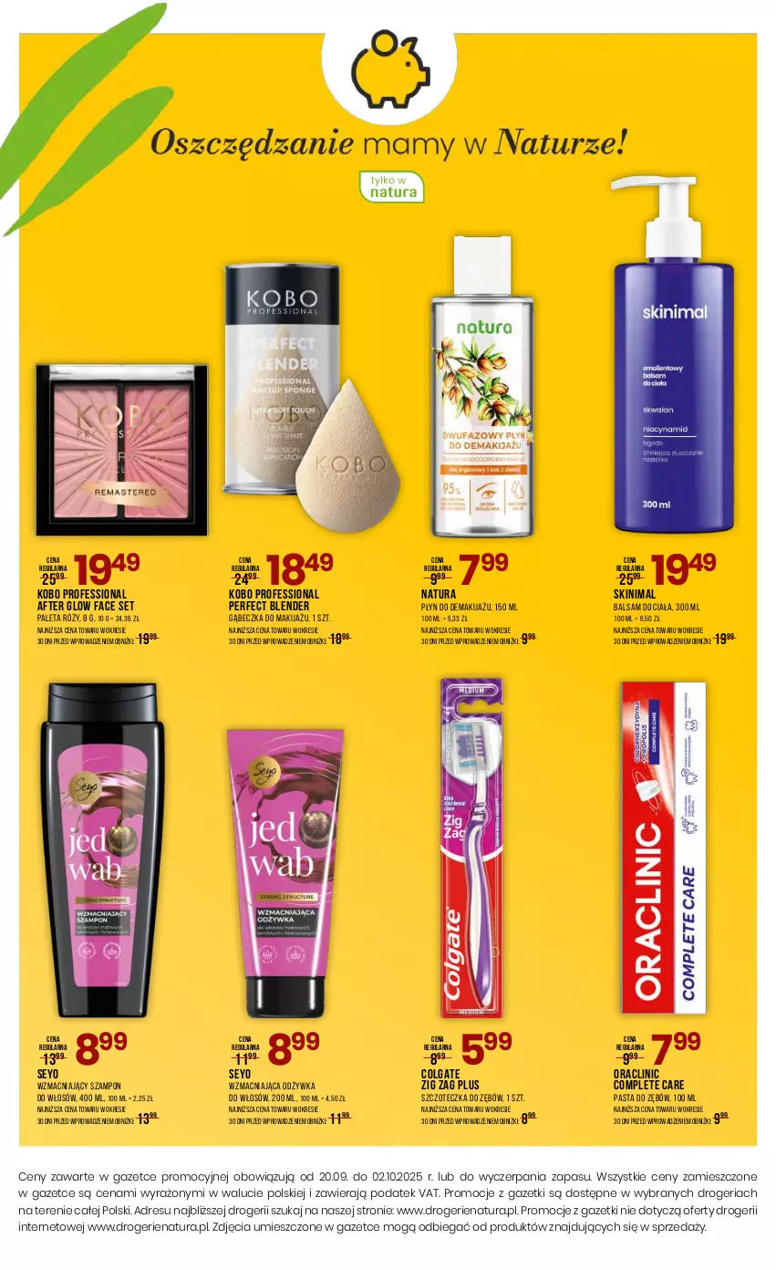 Gazetka promocyjna Drogerie Natura - Gazetka Drogerie Natura - ważna 20.09 do 02.10.2025 - strona 16 - produkty: Balsam do ciała, Blender, Clin, Colgate, Dres, Fa, JBL, KOBO, LG, Makijaż, Odżywka, Paleta, Pasta do zębów, Szampon, Szczoteczka, Szczoteczka do zębów