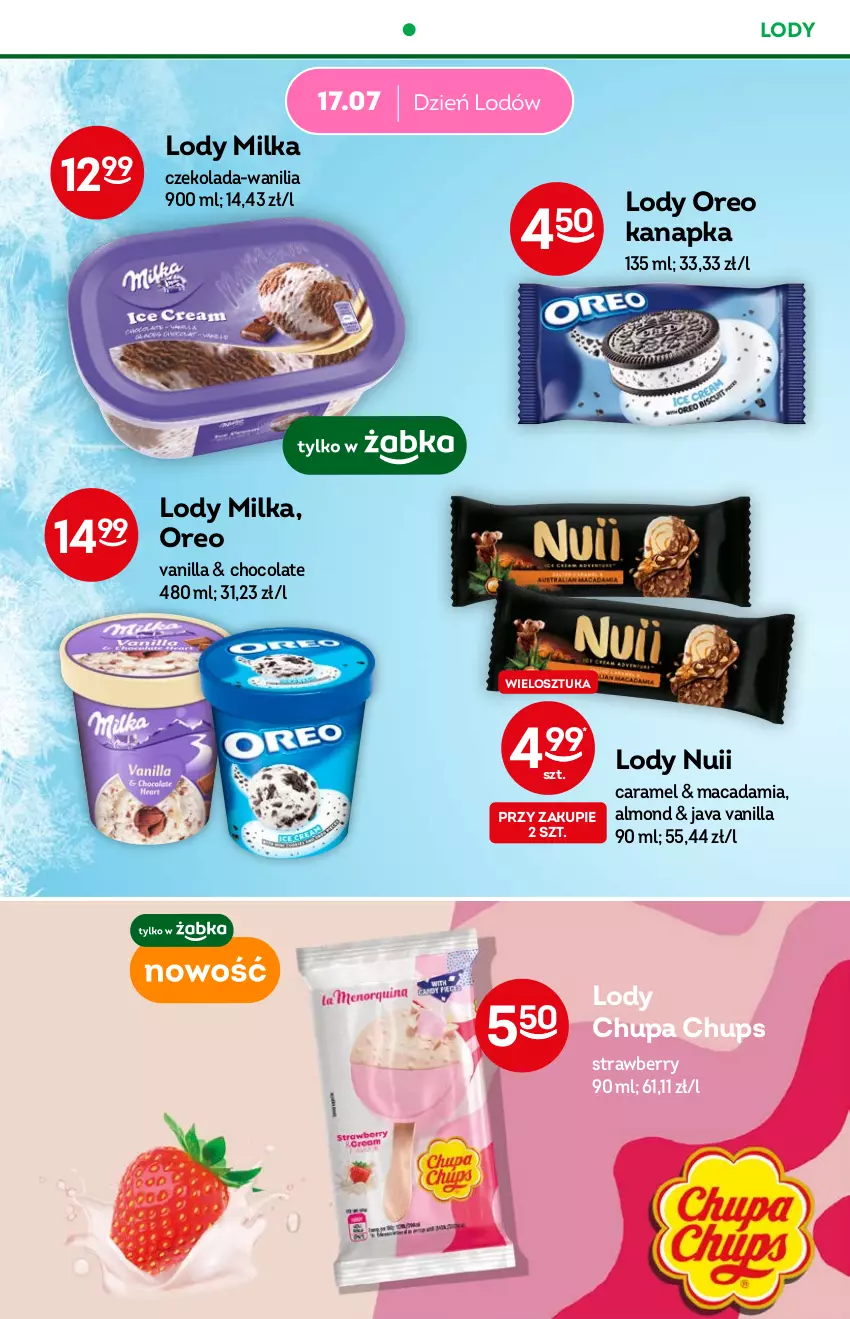 Gazetka promocyjna Żabka - ważna 06.07 do 12.07.2022 - strona 34 - produkty: Chupa Chups, Czekolada, Lody, Milka, Oreo