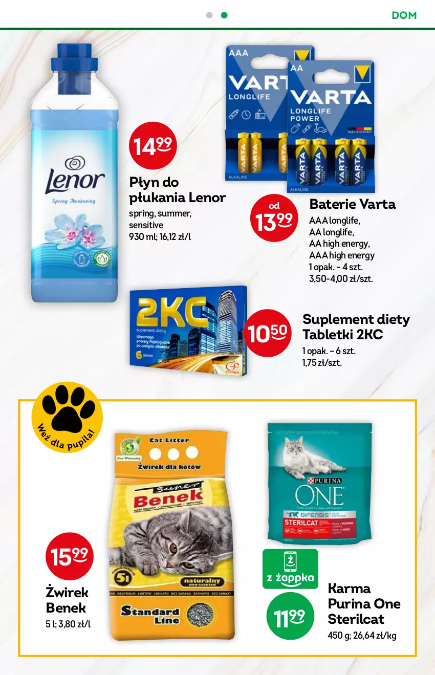 Gazetka promocyjna Żabka - ważna 06.07 do 12.07.2022 - strona 45 - produkty: Lenor, Płyn do płukania, Pur, Purina, Suplement diety, Tablet, Varta