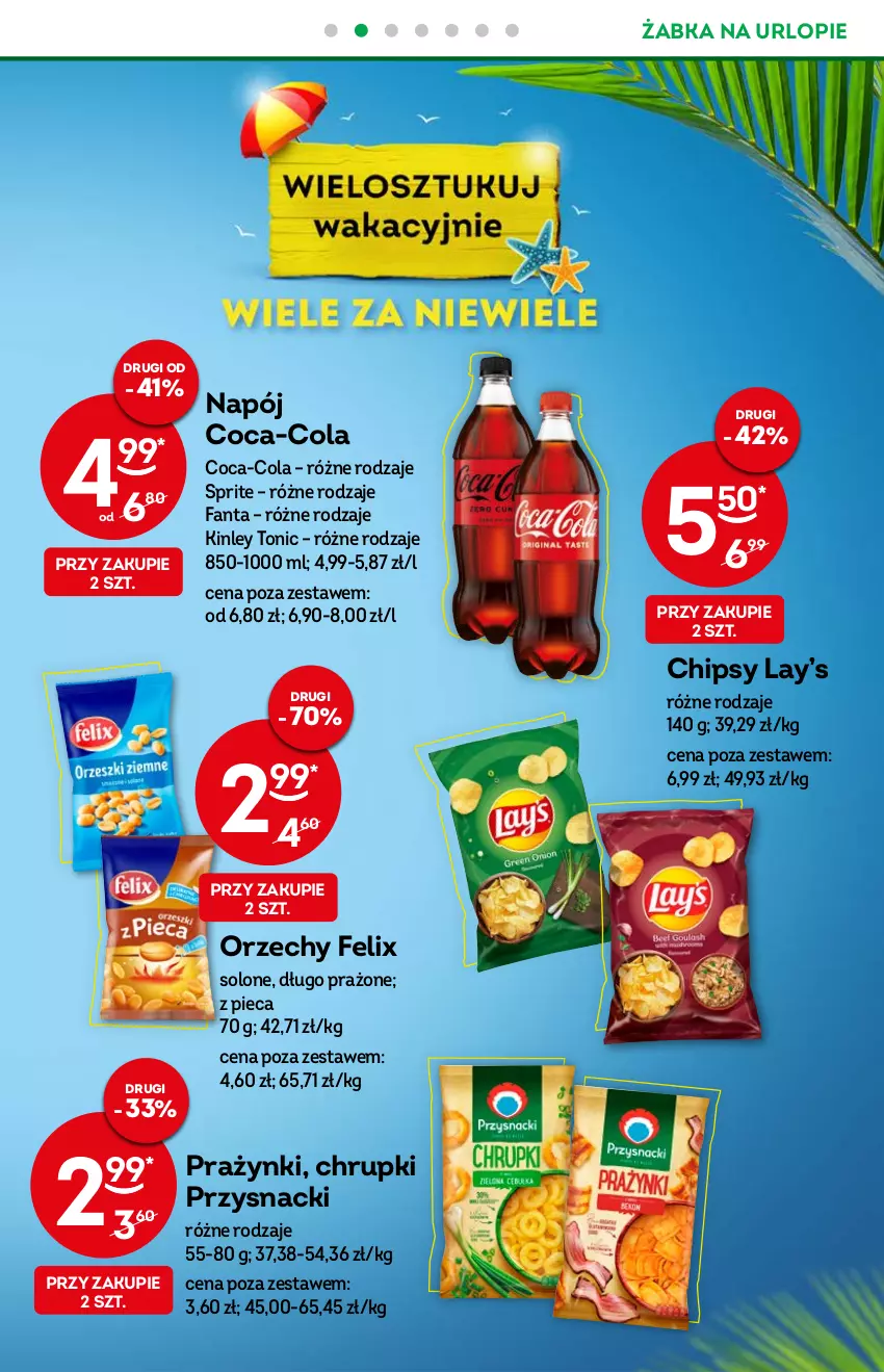 Gazetka promocyjna Żabka - ważna 06.07 do 12.07.2022 - strona 9 - produkty: Chipsy, Chrupki, Coca-Cola, Fa, Fanta, Felix, Lay’s, Napój, Piec, Przysnacki, Sprite