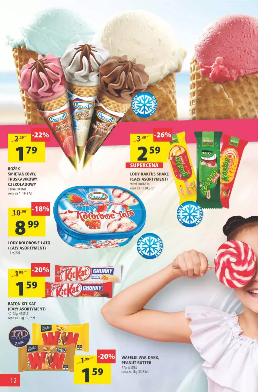 Gazetka promocyjna Arhelan - Gazetka - ważna 13.08 do 22.08.2021 - strona 12 - produkty: Baton, Kaktus, Kit Kat, Lody