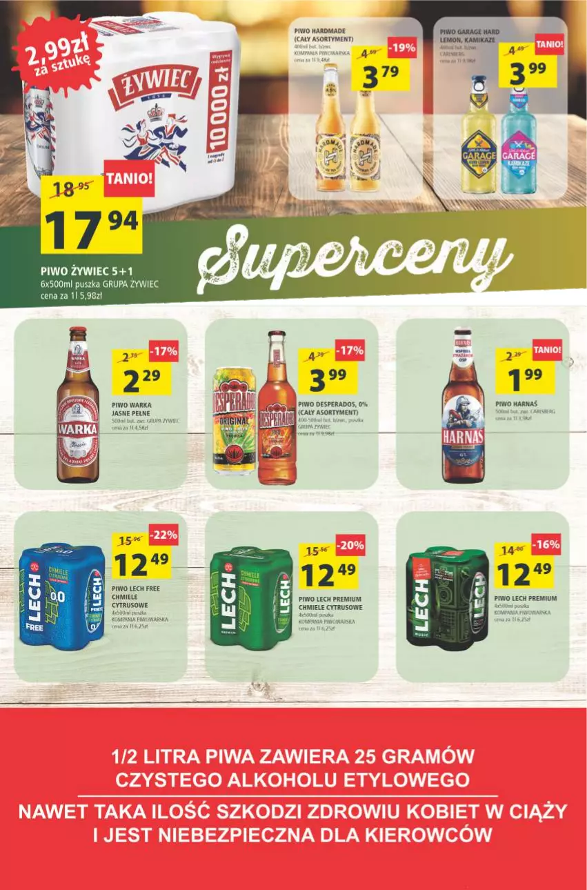 Gazetka promocyjna Arhelan - Gazetka - ważna 13.08 do 22.08.2021 - strona 22 - produkty: Desperados, Fa, Harnaś, Lech Premium, Piwo, Ser, Warka