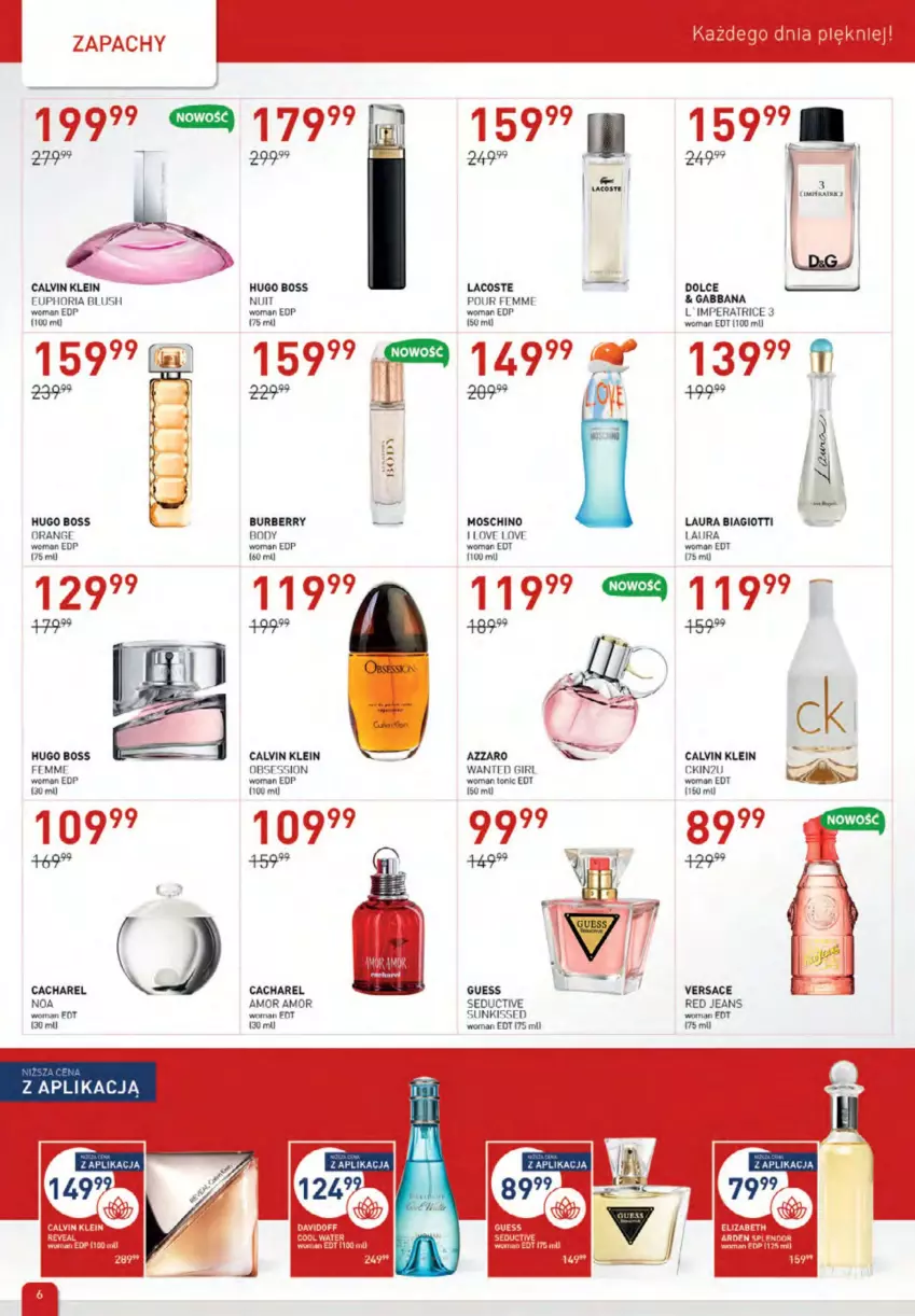 Gazetka promocyjna Drogerie Jawa - ważna 07.04 do 04.05.2022 - strona 6 - produkty: Azzaro, Body, Burberry, Cacharel, Calvin Klein, Davidoff, Hugo Boss, Lacoste, Laur, Moschino, SESSIO, Versace