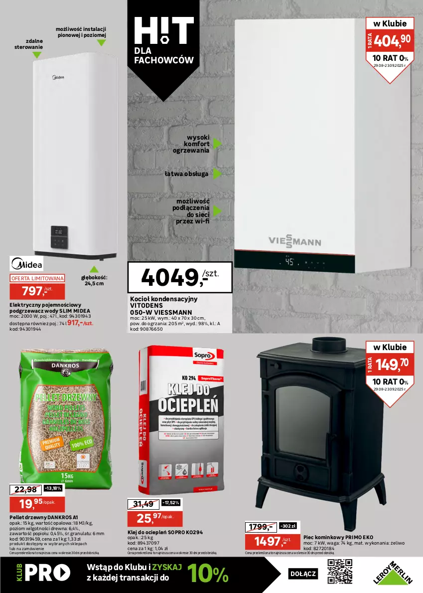 Gazetka promocyjna Leroy Merlin - Gazetka Leroy Merlin - ważna 29.08 do 23.09.2025 - strona 27 - produkty: Fa, Gra, Grzejnik, Grzejnik łazienkowy, Klej, Koc, LG, Olej, Pellet, Piec, Rama, Sok, Tran, Waga