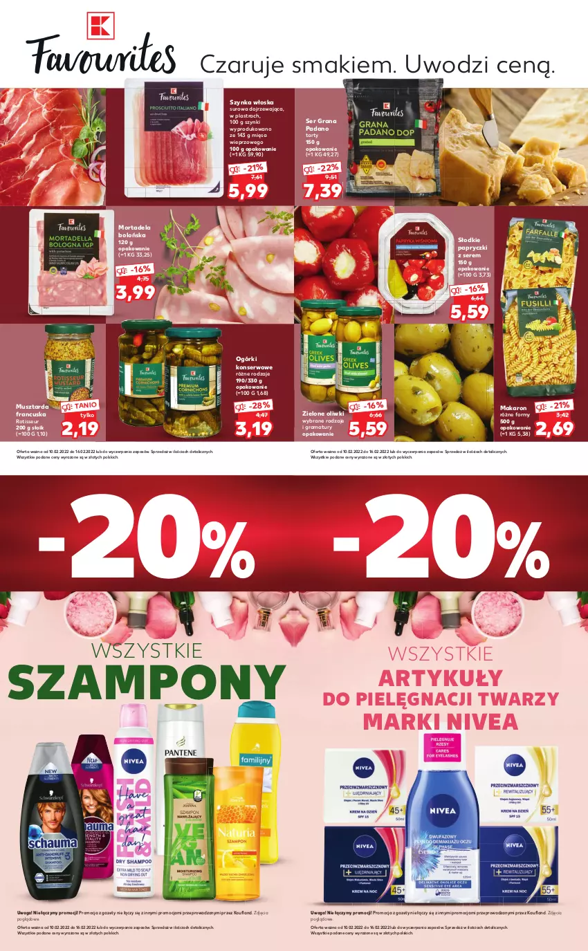 Gazetka promocyjna Kaufland - Oferta ważna w wybranym sklepie od  10.02.2022 do 16.02.2022 lub do wyczerpania zapasów - ważna 10.02 do 16.02.2022 - strona 2 - produkty: Gra, Makaron, Mus, Musztarda, Nivea, Ogórki konserwowe, Oliwki, Rama, Ser, Szampon, Szynka, Waga