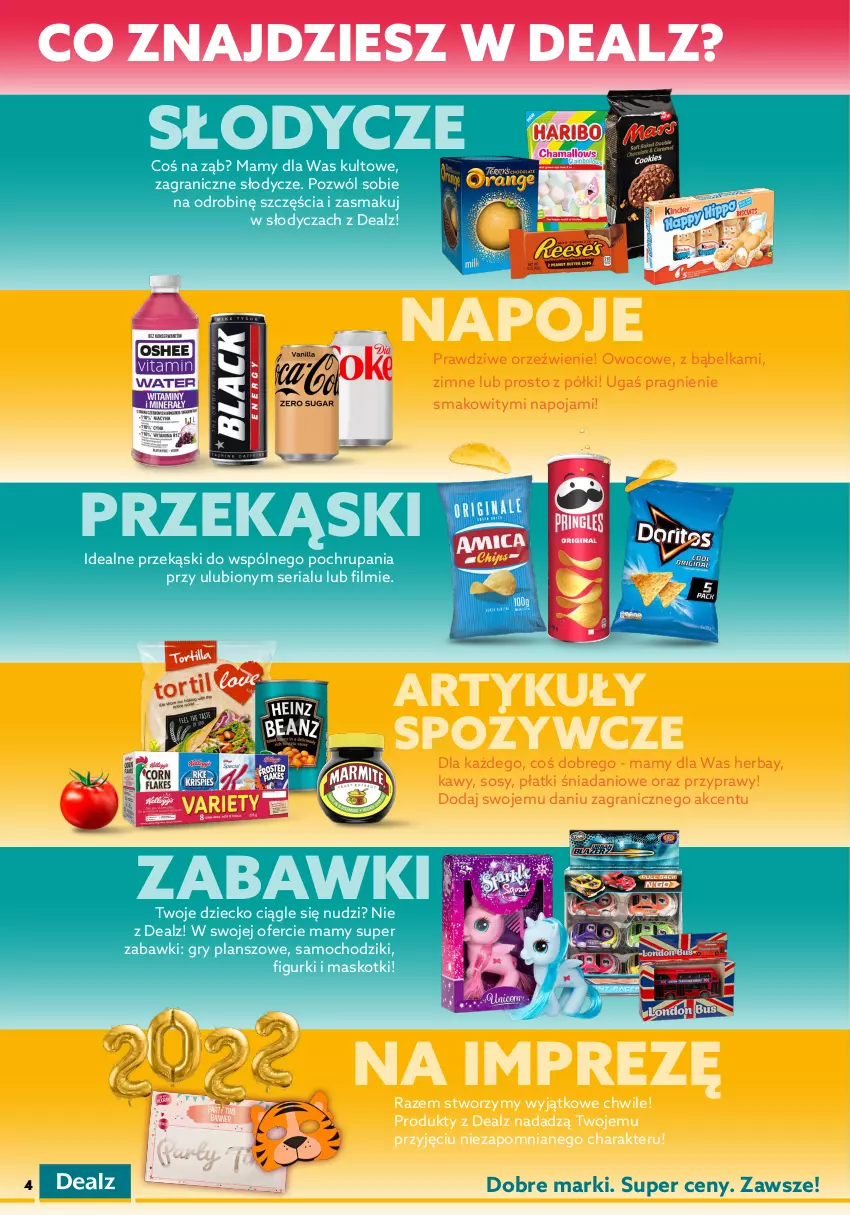 Gazetka promocyjna Dealz - WIELKIE OTWARCIE 02.09.2022 🥳Kolno, Park Handlowy - ważna 02.09 do 16.09.2022 - strona 4 - produkty: Artykuły spożywcze, Biuro, Chodzik, Danio, Długopis, Fa, Fanta, Gra, Gry, Marker, Napoje, Papier, Przyprawy, Samochodziki, Ser, Sos, Top, Zdrowie