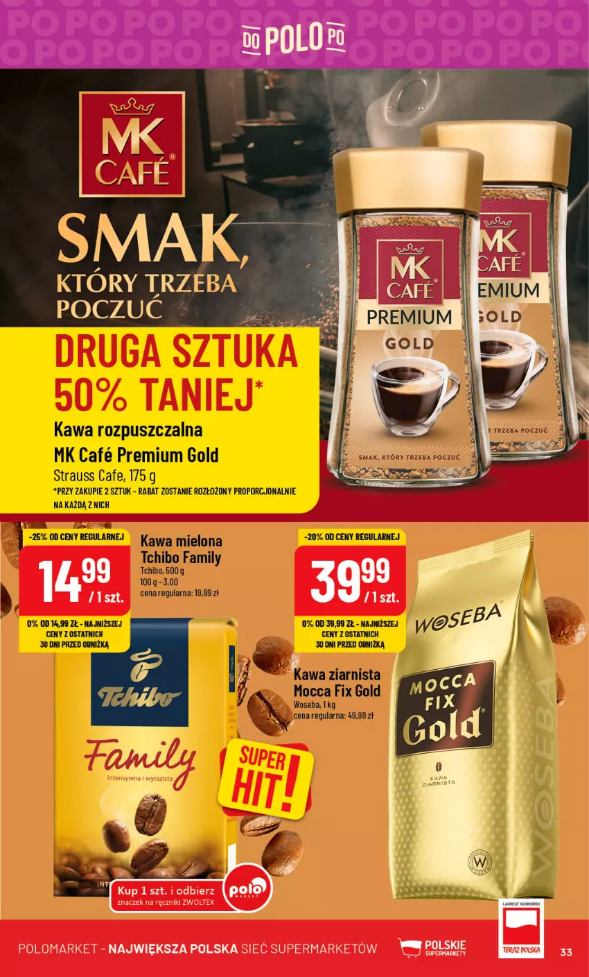 Gazetka promocyjna PoloMarket - Gazetka pomocyjna - ważna 27.09 do 03.10.2023 - strona 33 - produkty: Fa, Kawa, Kawa rozpuszczalna, Kawa ziarnista, Mocca Fix Gold, Por, Ręcznik, Tchibo, Tchibo Family