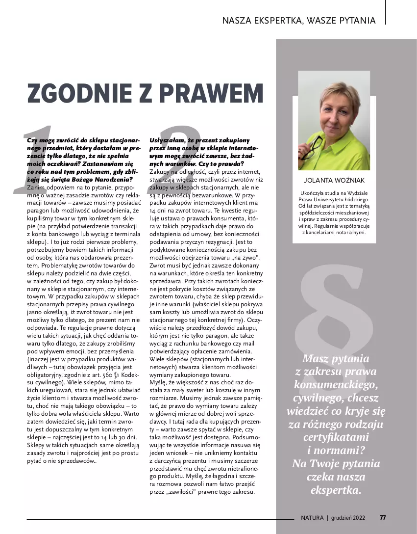 Gazetka promocyjna Drogerie Natura - Gazetka Drogerie Natura - ważna 01.12.2022 do 02.01.2023 - strona 77 - produkty: Kosz, Kret, Mięta, Mus, Pokrywa, Sprzedawcy, Sweter, Tran