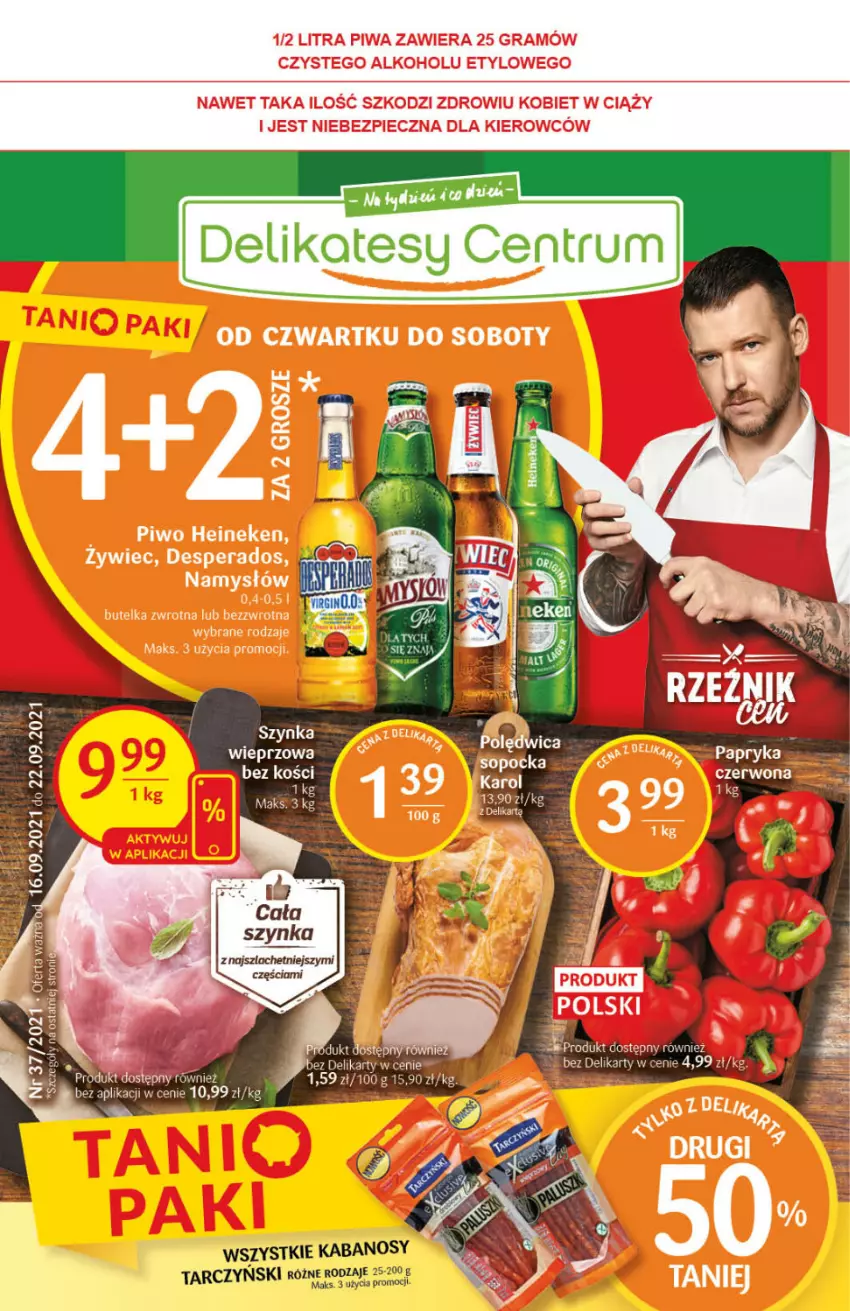 Gazetka promocyjna Delikatesy Centrum - Gazetka Delikatesy Centrum - ważna 16.09 do 22.09.2021 - strona 1 - produkty: Kabanos, Rum, Szynka, Tarczyński