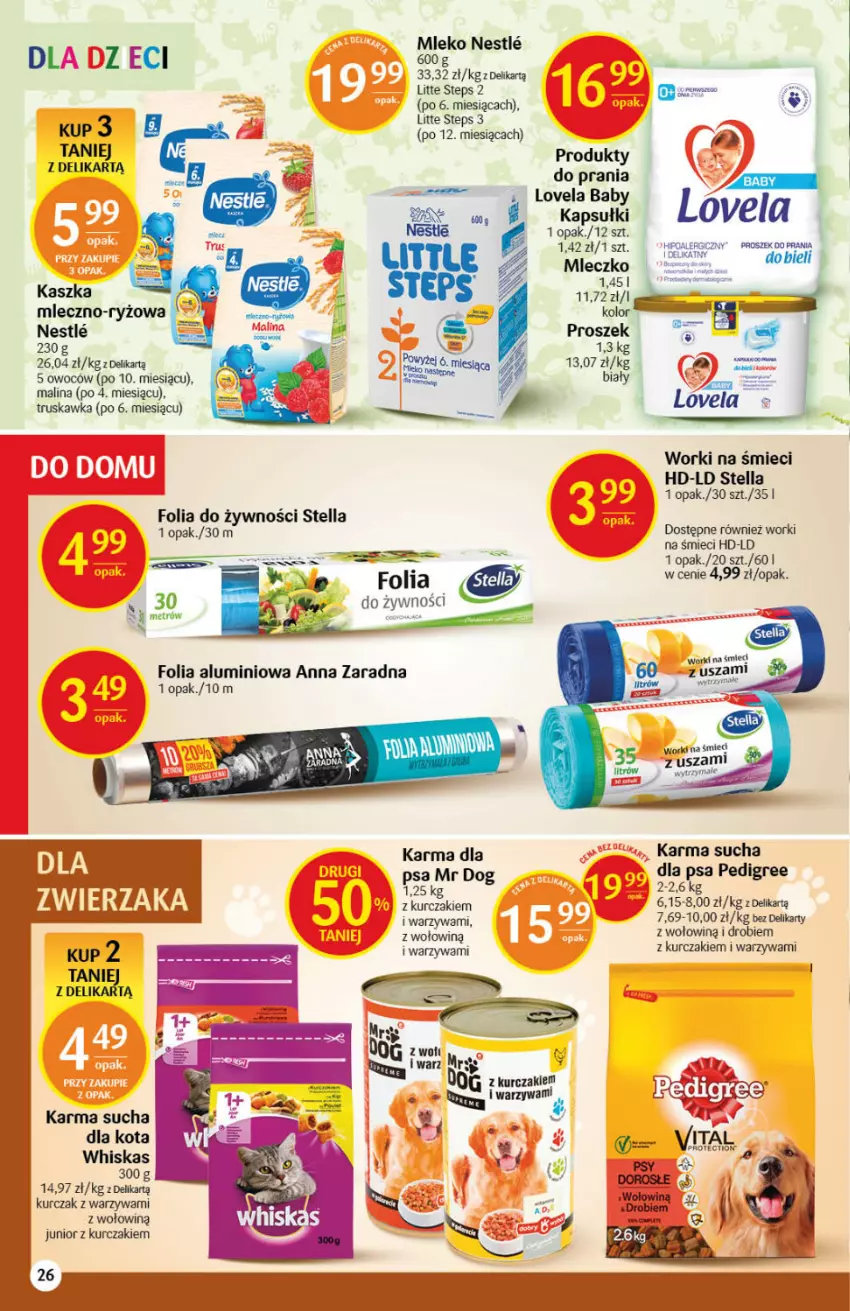 Gazetka promocyjna Delikatesy Centrum - Gazetka Delikatesy Centrum - ważna 16.09 do 22.09.2021 - strona 26 - produkty: Fa, Folia aluminiowa, Kaki, Kurczak, Lovela, Mleczko, Mleko, Pedigree, Ryż, Warzywa, Whiskas, Worki na śmiec, Worki na śmieci