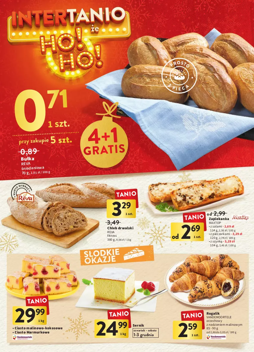 Gazetka promocyjna Intermarche - Gazetka Intermarche - ważna 01.12 do 07.12.2022 - strona 24 - produkty: Bułka, Chleb, Danio, Kokos, Piec, Pieczarka, Rogal, Salami, Ser, Top, Zapiekanka