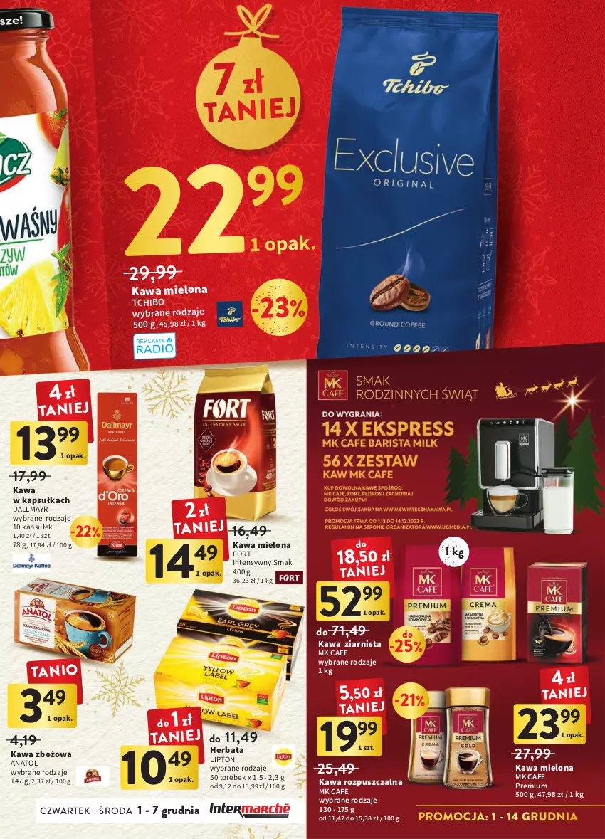 Gazetka promocyjna Intermarche - Gazetka Intermarche - ważna 01.12 do 07.12.2022 - strona 29 - produkty: Dallmayr, Herbata, Kawa, Kawa mielona, Kawa rozpuszczalna, Kawa zbożowa, Kawa ziarnista, Lipton, Tchibo